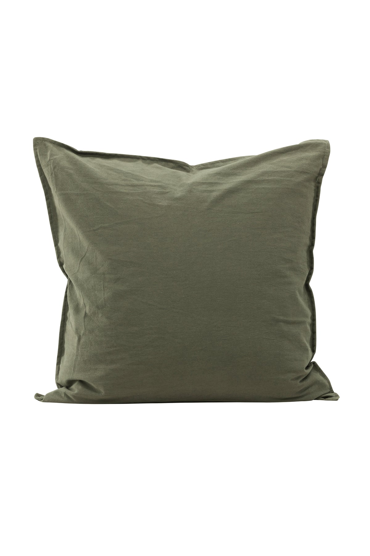 Beiger Kissenbezug Ronja aus 100 % Baumwolle, quadratische Form 45 x 45 cm, mit Reissverschluss und Passepoil-Rand auf der Rückseite.