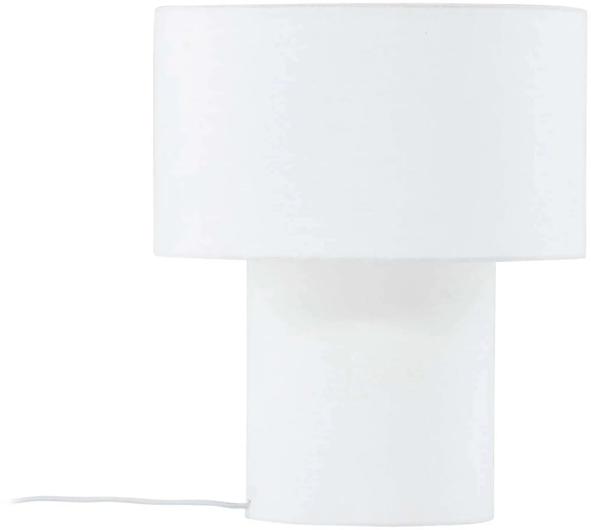 Die Globia Tischleuchte von Venture Home: Elegantes Design, beiger Leinenstoff, sanftes Licht, kompakt und stilvoll.