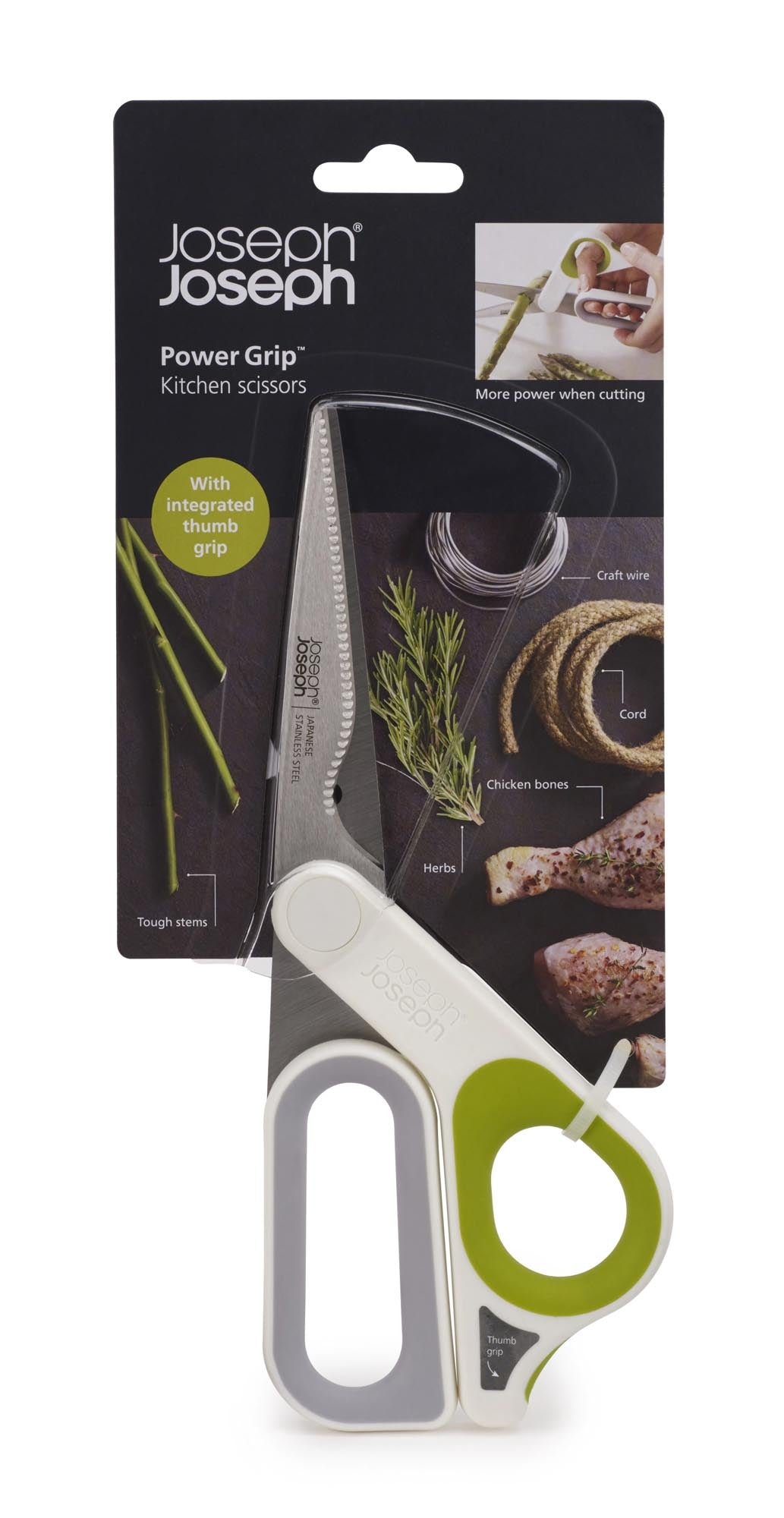Effiziente PowerGrip Küchenschere, ideal für präzises Schneiden.