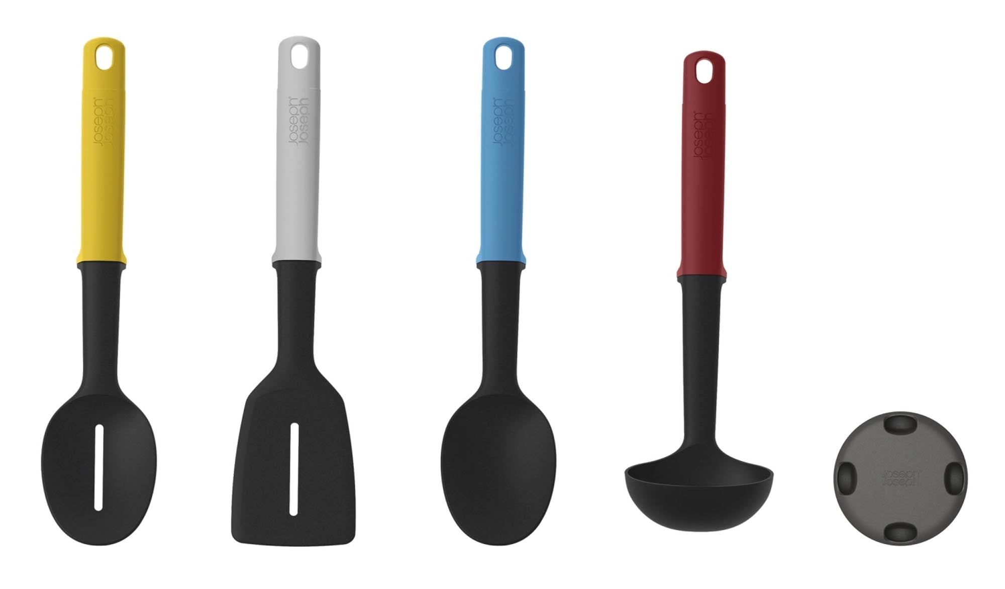 Kompaktes 4-teiliges Kochbesteck-Set mit Ständer von Joseph Joseph.