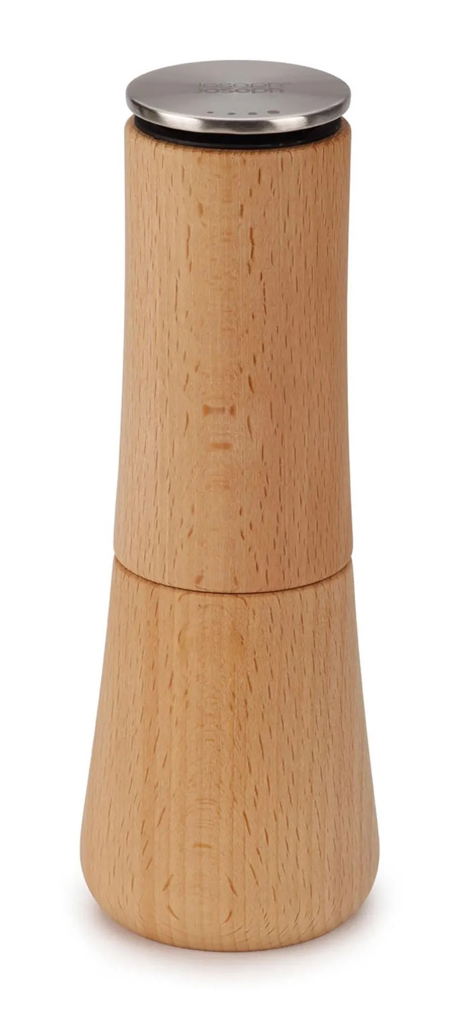 Stilvolle 19cm Holzpfeffermühle von Joseph Joseph, krümelfrei.