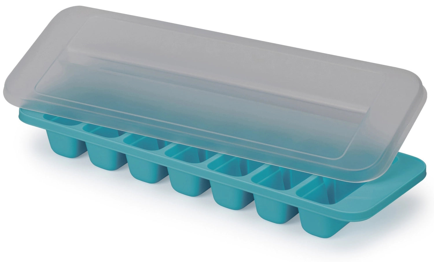 Praktischer Eiswürfelbehälter mit einfachem Befüllen und Entnehmen, ideal für die Küche. Innovatives Design von Joseph Joseph.