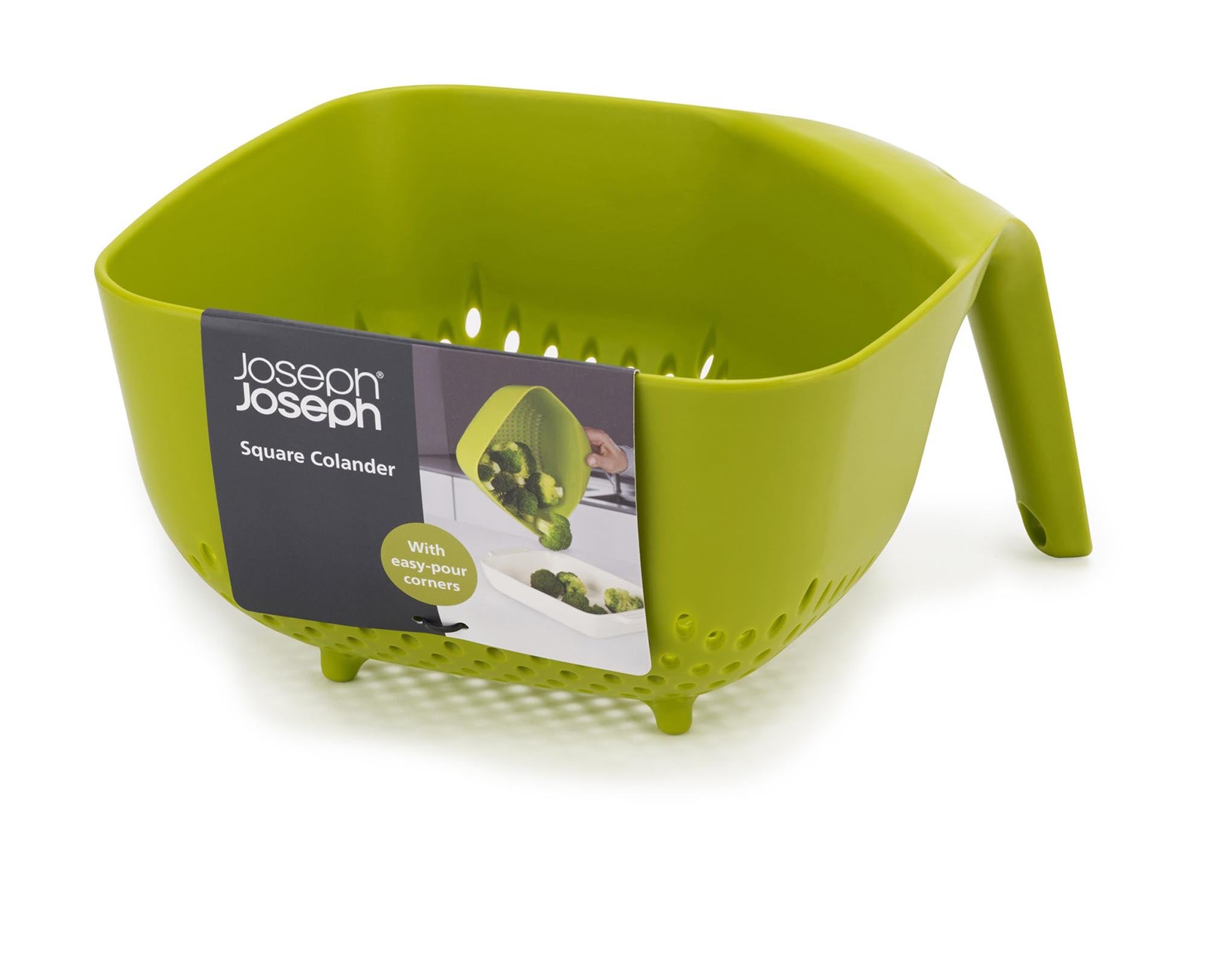 Sieve square, stackable, large, green, 19x20.5x11.4 cm