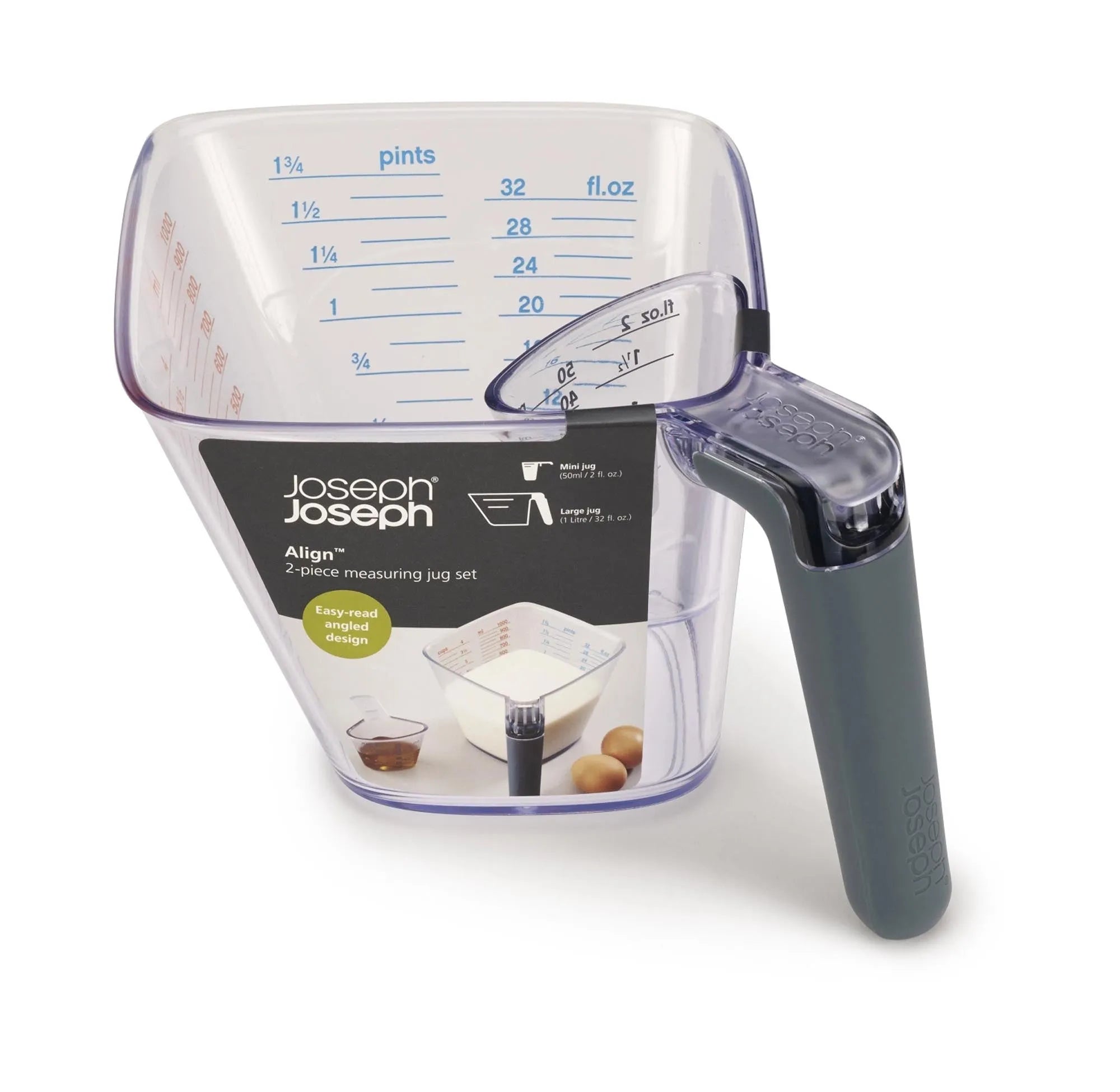 Innovatives Messbecher-Set von Joseph Joseph für exakte Messungen.