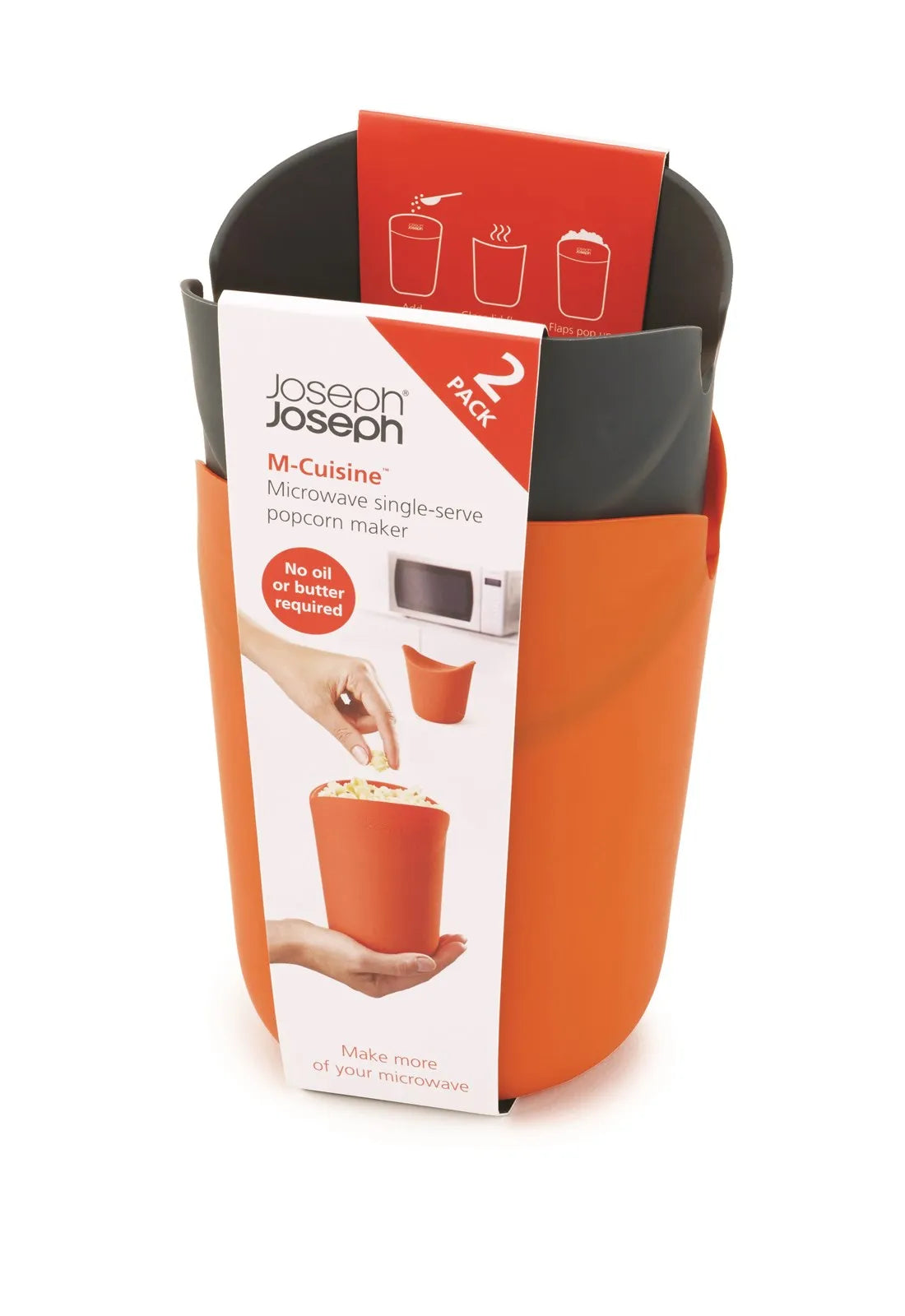 Kompakter Joseph Joseph Popcorn Maker für frischen Heimkino-Genuss.