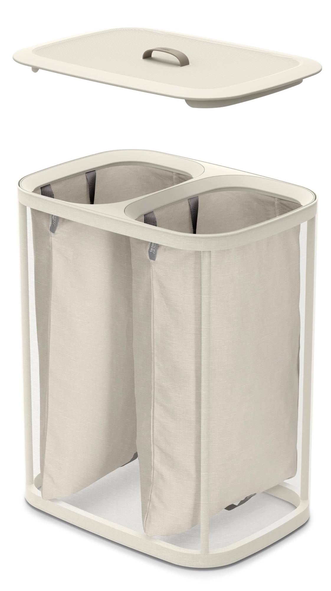Geräumiger Tota 90L Wäschekorb in Ecru für moderne Wäschepflege.