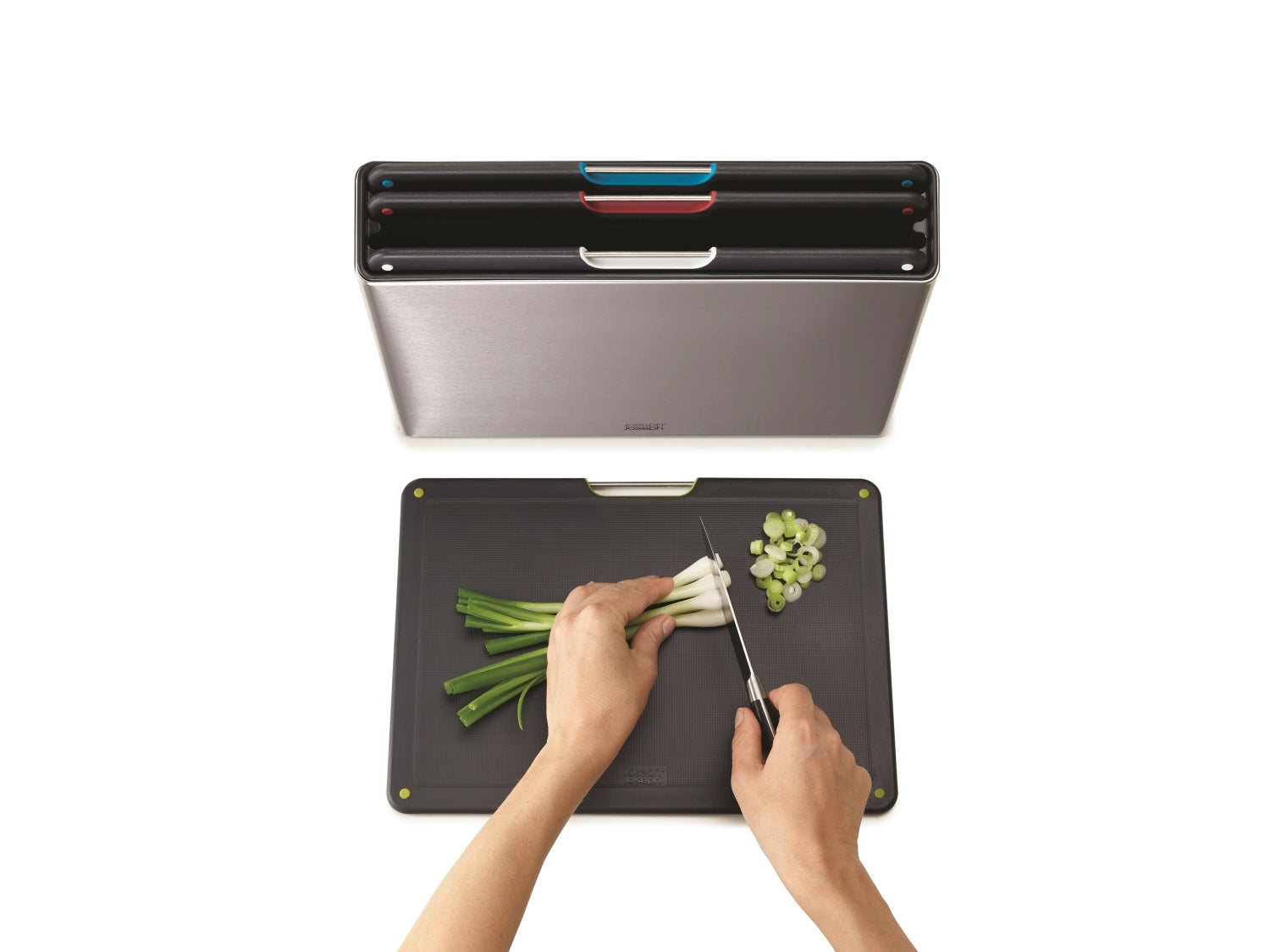 Folio Steel 4-part cutting board set-stainless steel