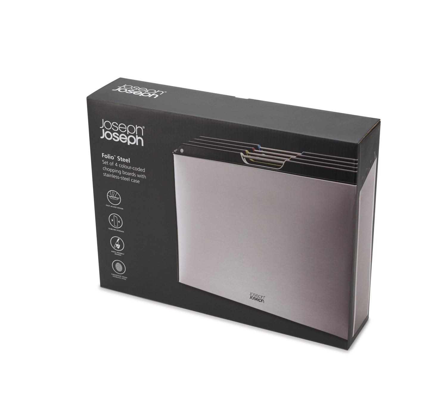 Folio Steel 4-part cutting board set-stainless steel