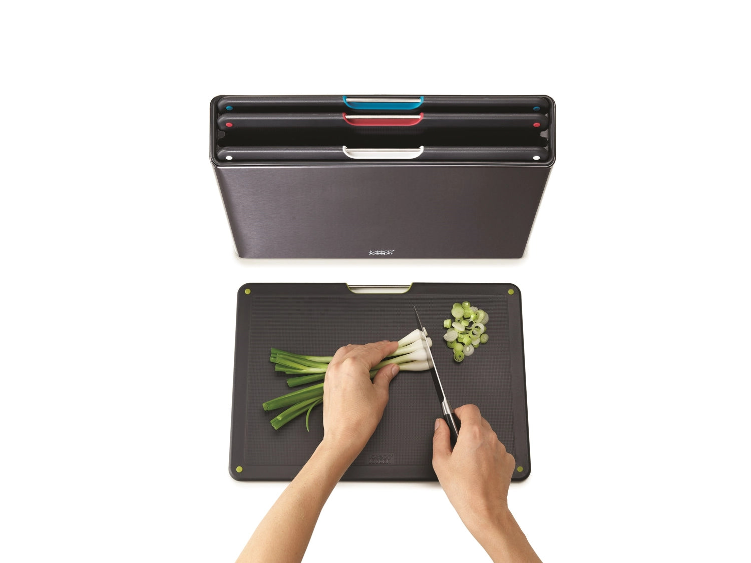 Folio Steel 4-teiliges Schneidebrett-Set - Carbon Black