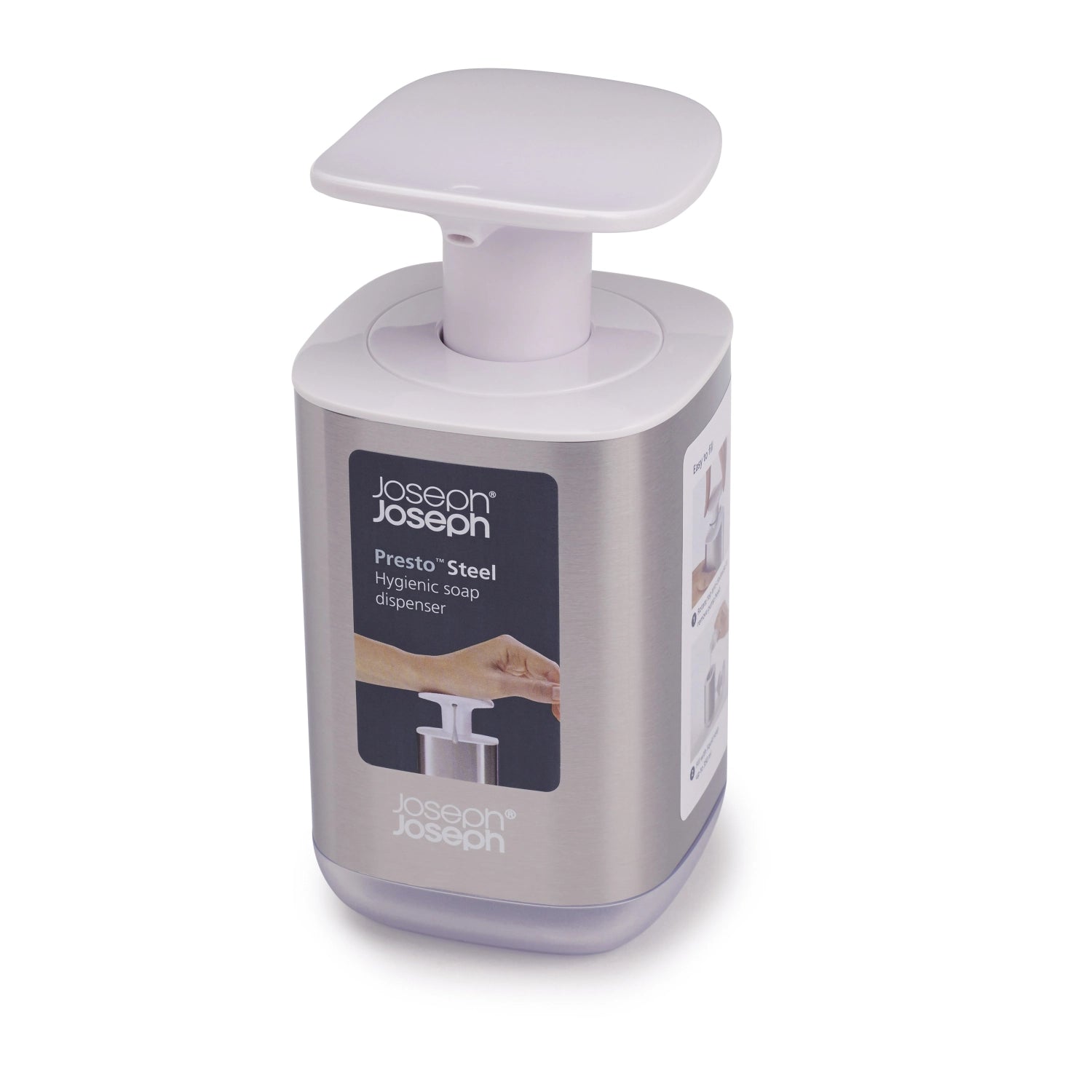 Presto Steel Hygienic Soap Dispenser - White