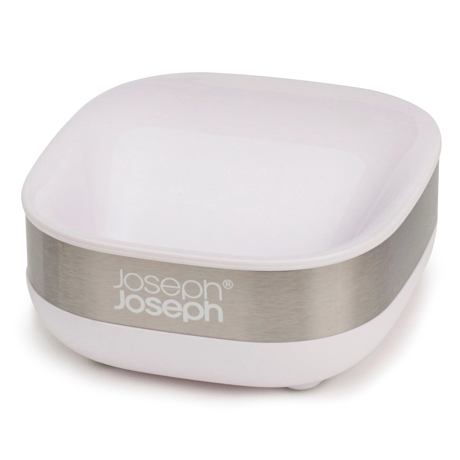 Slim Steel Compact Soap Dish - White