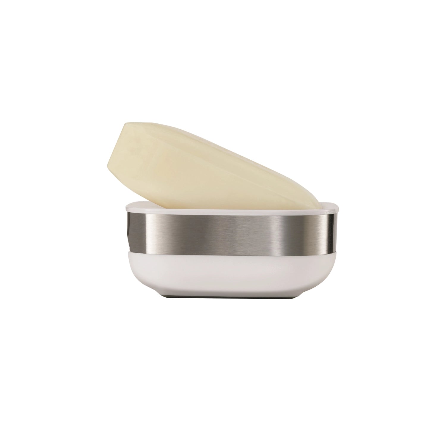 Slim Steel Compact Soap Dish - White