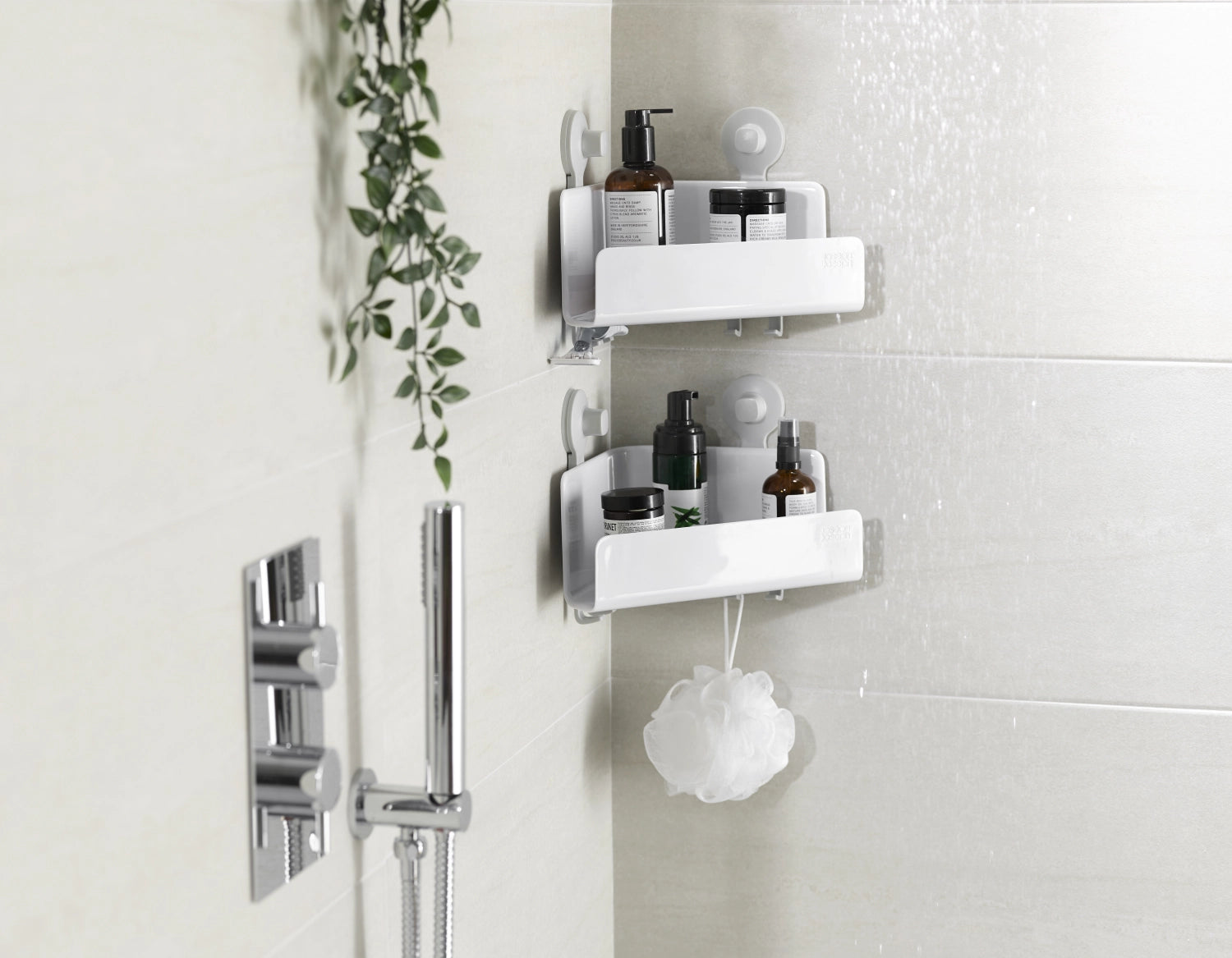 EasyStore Corner Shower Caddy Pack of 2 – White