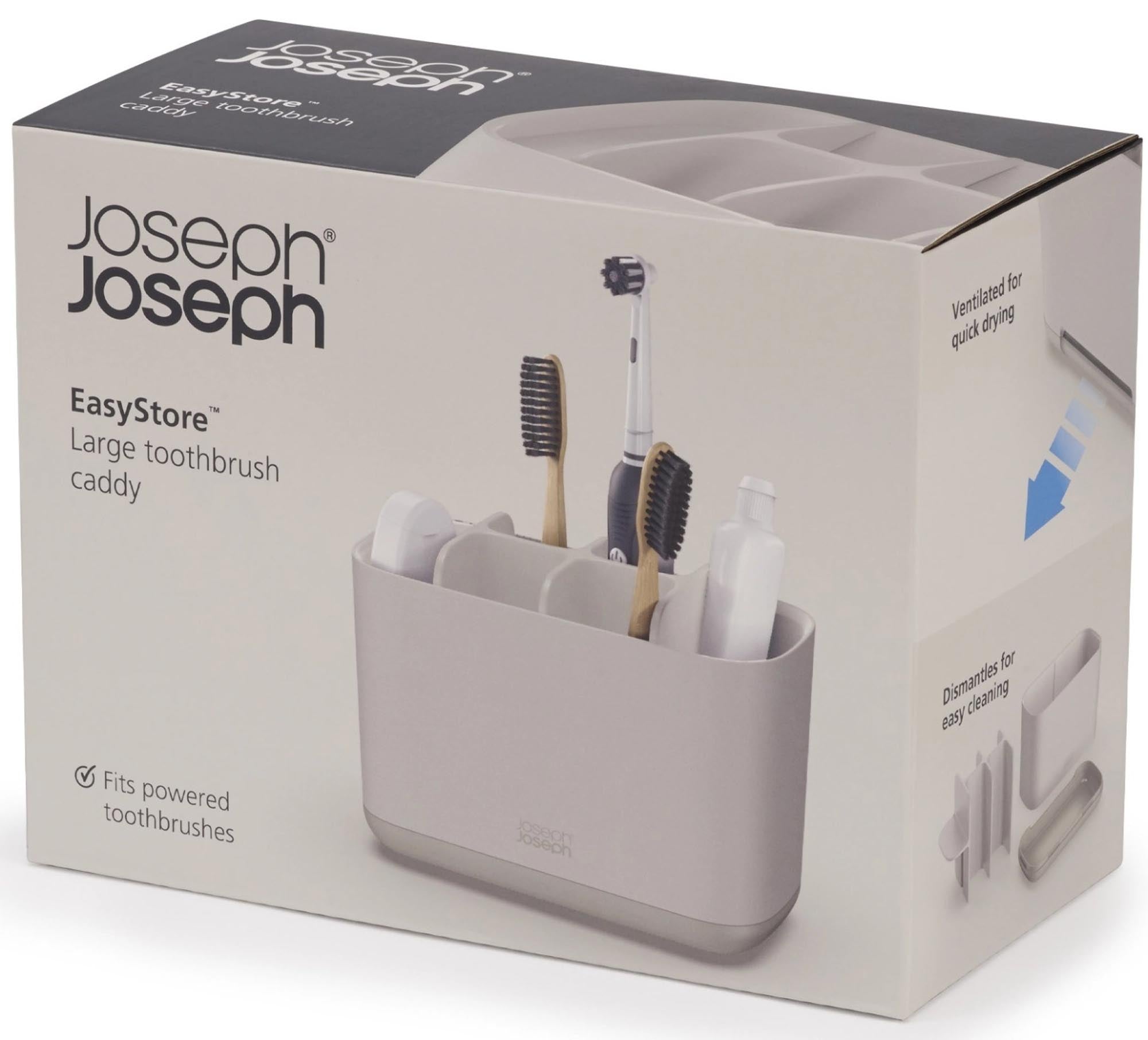 Stylischer Zahnbürstenhalter in Ecru von Joseph Joseph, ideal für Familien. Hygienisch, stabil und elegant für Ihr Badezimmer.