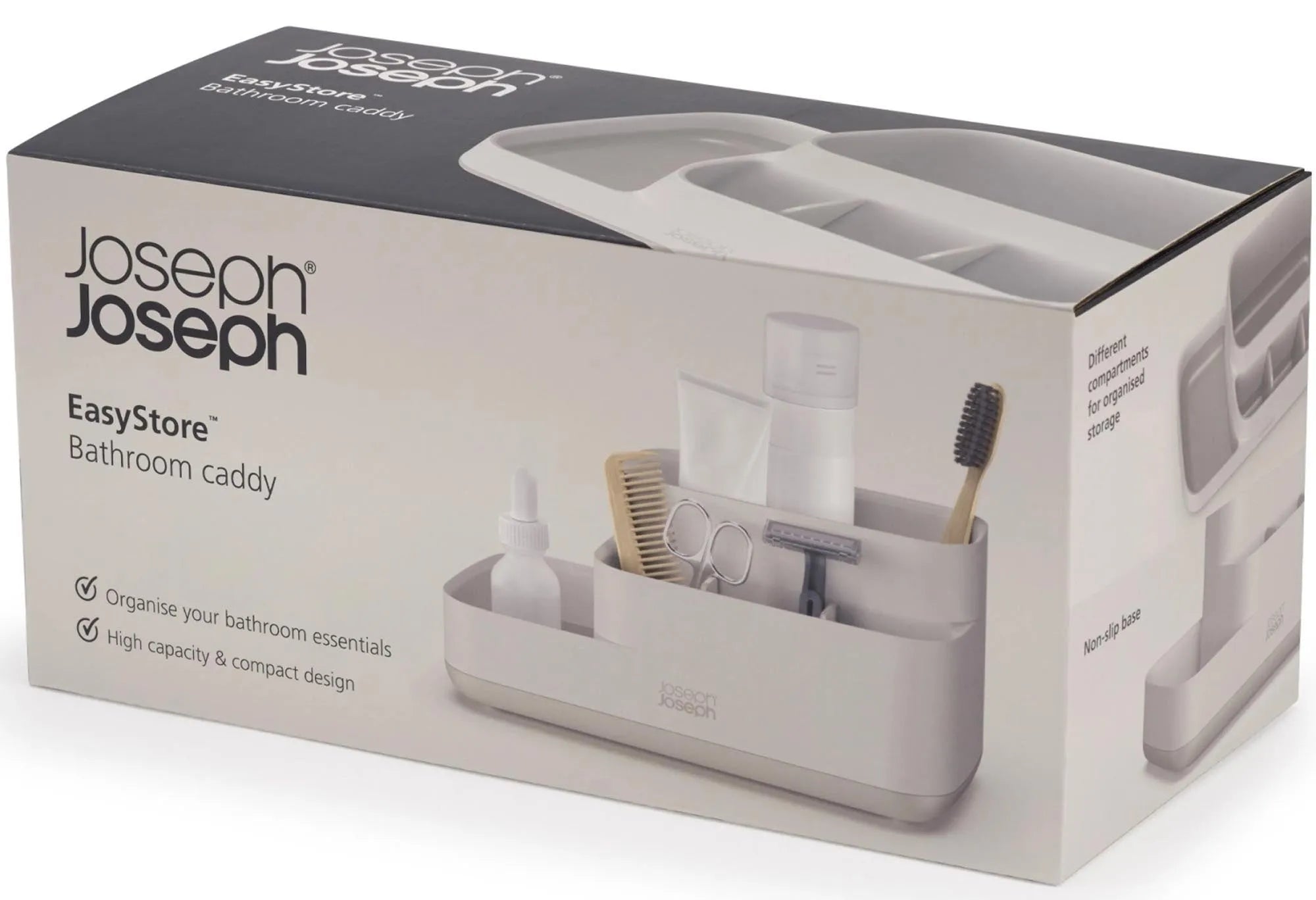 Eleganter EasyStore Caddy in Ecru für perfekte Badorganisation.