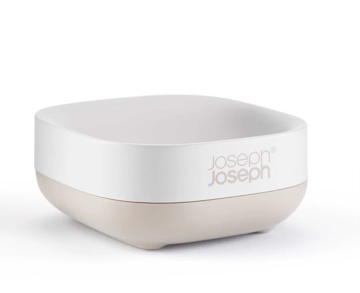 Elegante, platzsparende Seifenschale in Ecru von Joseph Joseph, ideal für kleine Badezimmer und stilvolle Organisation.