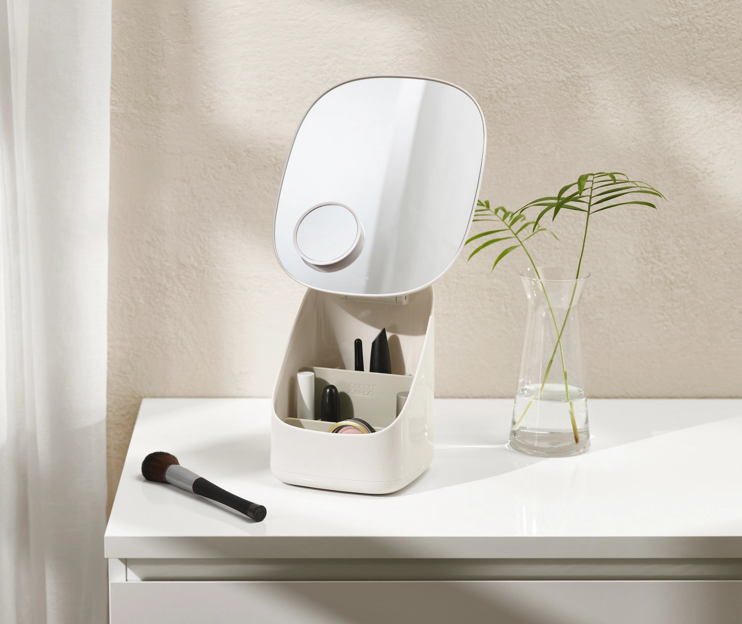 Viva Sockelspiegel mit kosmetischem Organizer, 21x18.5x23cm
