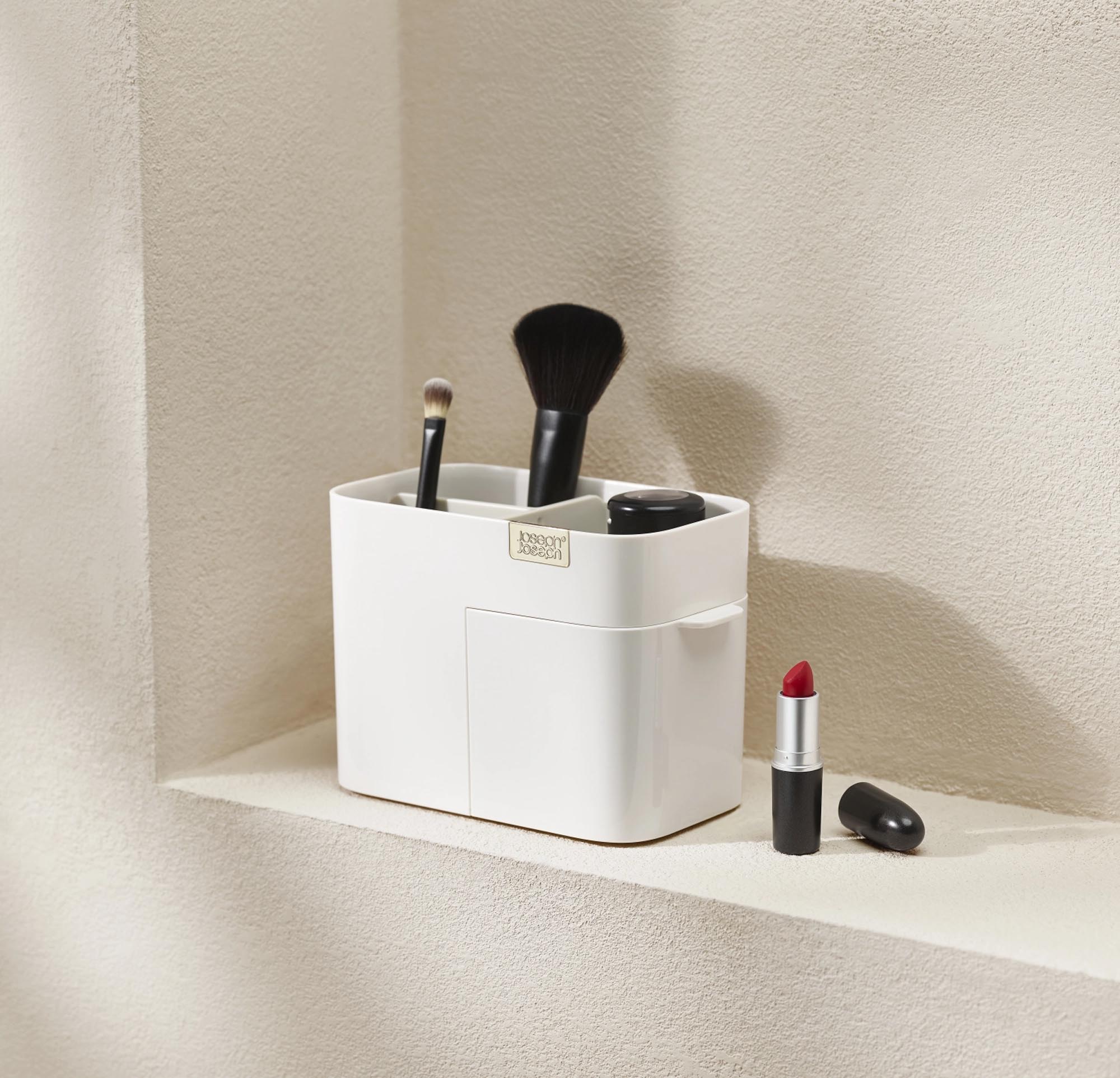 Kompakter Kosmetik-Organizer von Joseph Joseph mit Schublade, ideal für Make-up und Zubehör, Maße: 17x9.7x12cm, stilvoll und funktional.