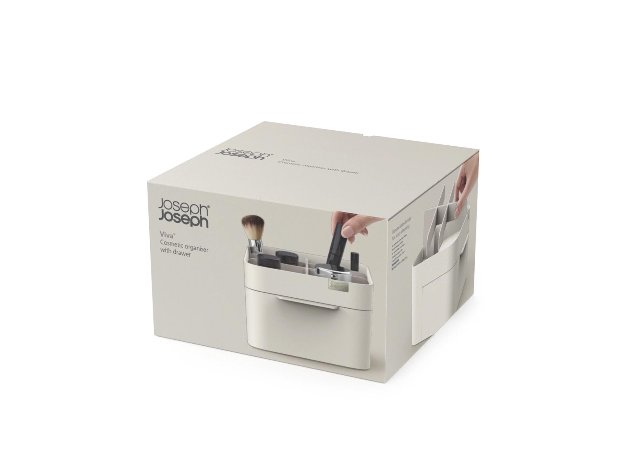 Eleganter Viva Kosmetik-Organizer von Joseph Joseph mit Schublade, ideal für Badutensilien, Maße: 18.5x19.5x12cm.