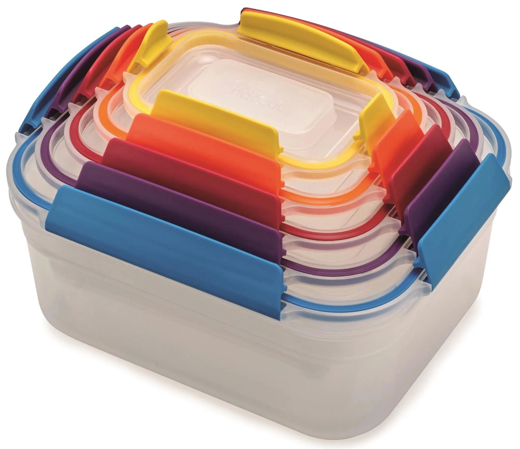 Praktisches 5-tlg. Nest Lock Set von Joseph Joseph: bunte, stapelbare, auslaufsichere Dosen, ideal für Küche, BPA-frei.