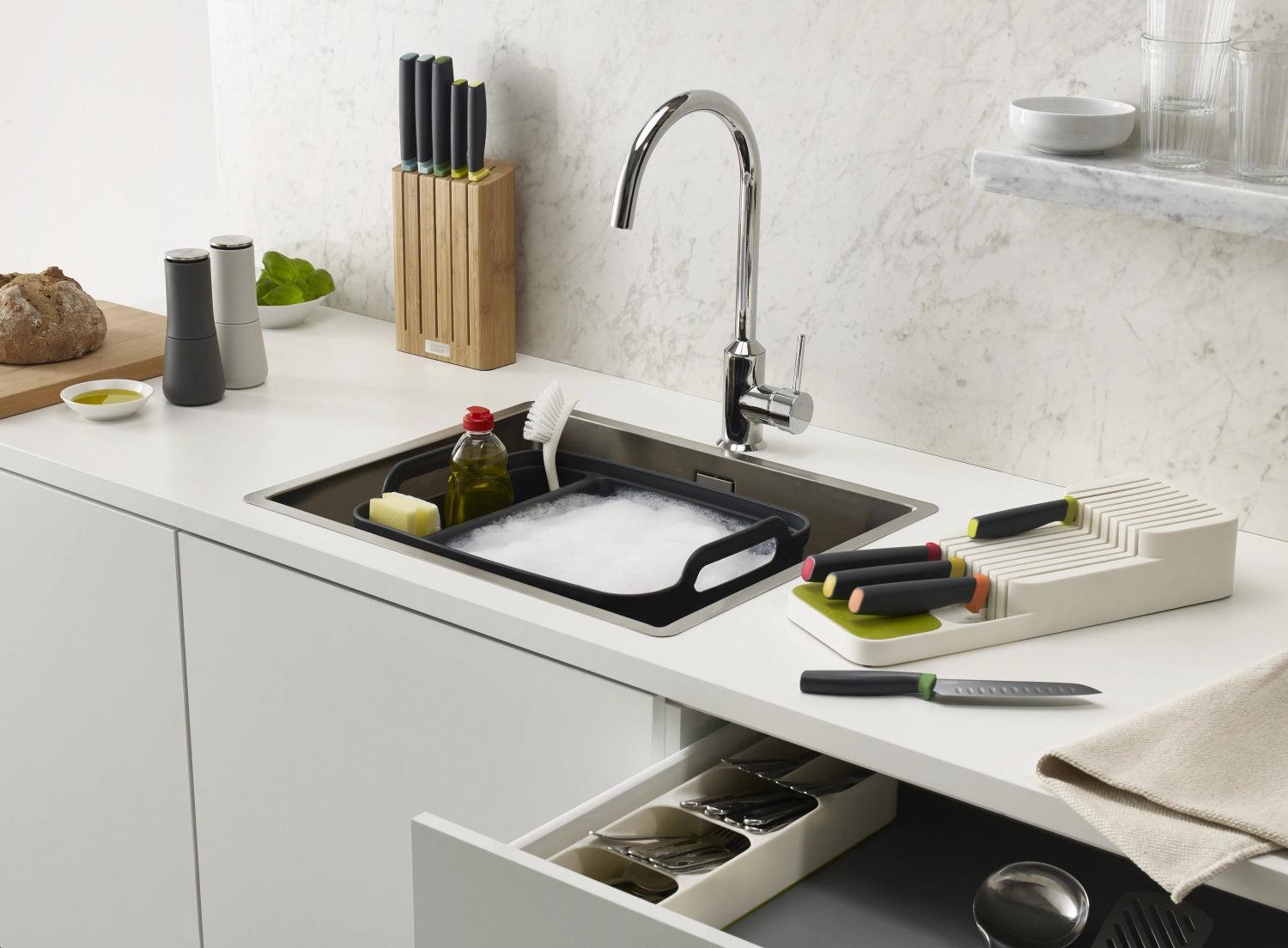 Drawerstore Knife Led, grigio, 40x14.3x7,5 cm