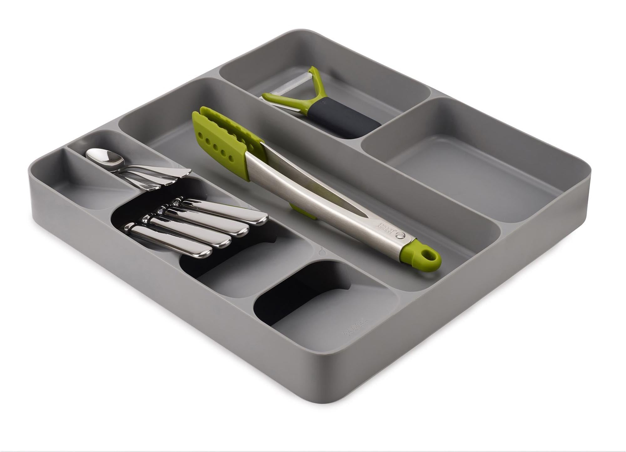 Platzsparende Besteckeinlage von Joseph Joseph in elegantem Grau.