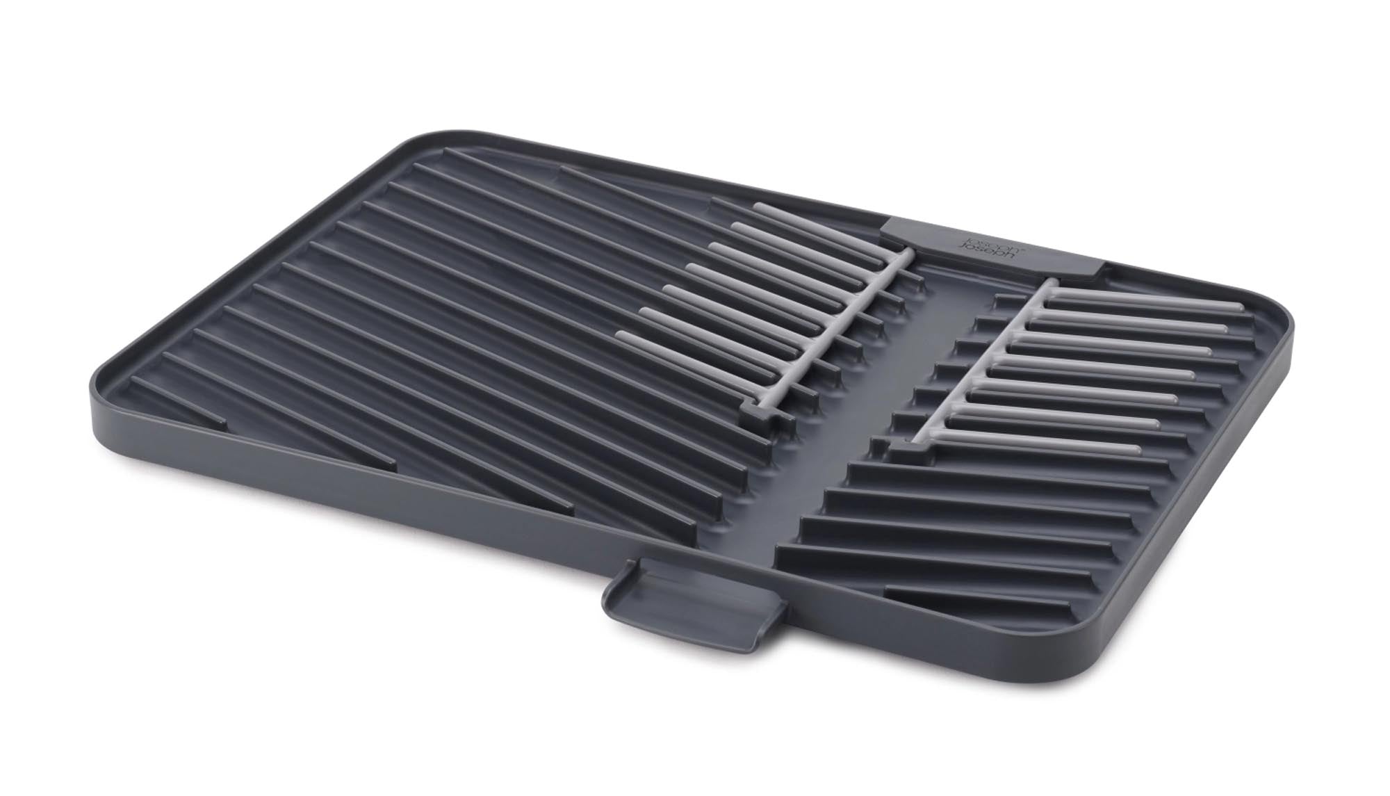 Die Flip-up Abtropfmatte in Grau (40x32x2.4cm) von Joseph Joseph bietet innovative Funktionalität und stilvolles Design für jede Küche.
