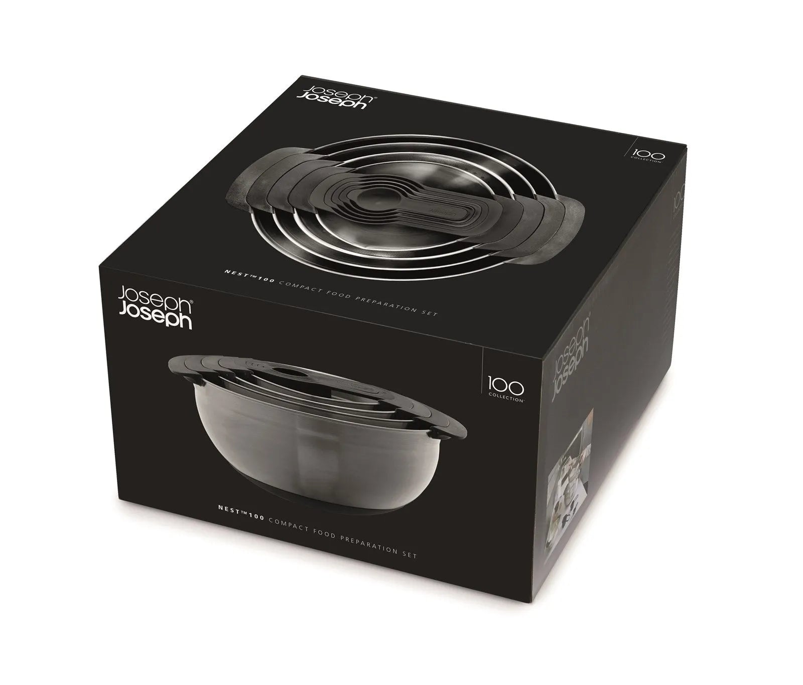 Stilvolles 9-teiliges Nest Steel Set von Joseph Joseph für Hobbyköche.