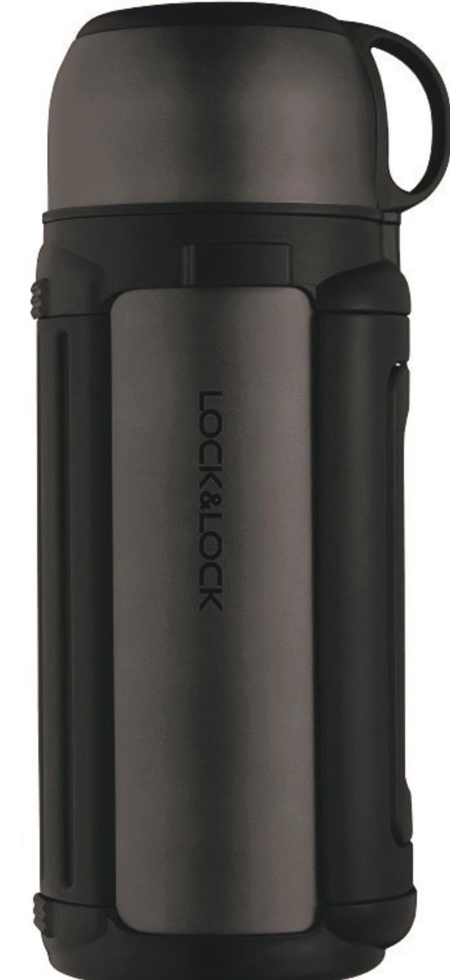 Die antrazitgraue Lock&Lock Thermoskanne 1.5lt hält Getränke stundenlang warm. Aus Edelstahl, ergonomisch, auslaufsicher, ideal für unterwegs.