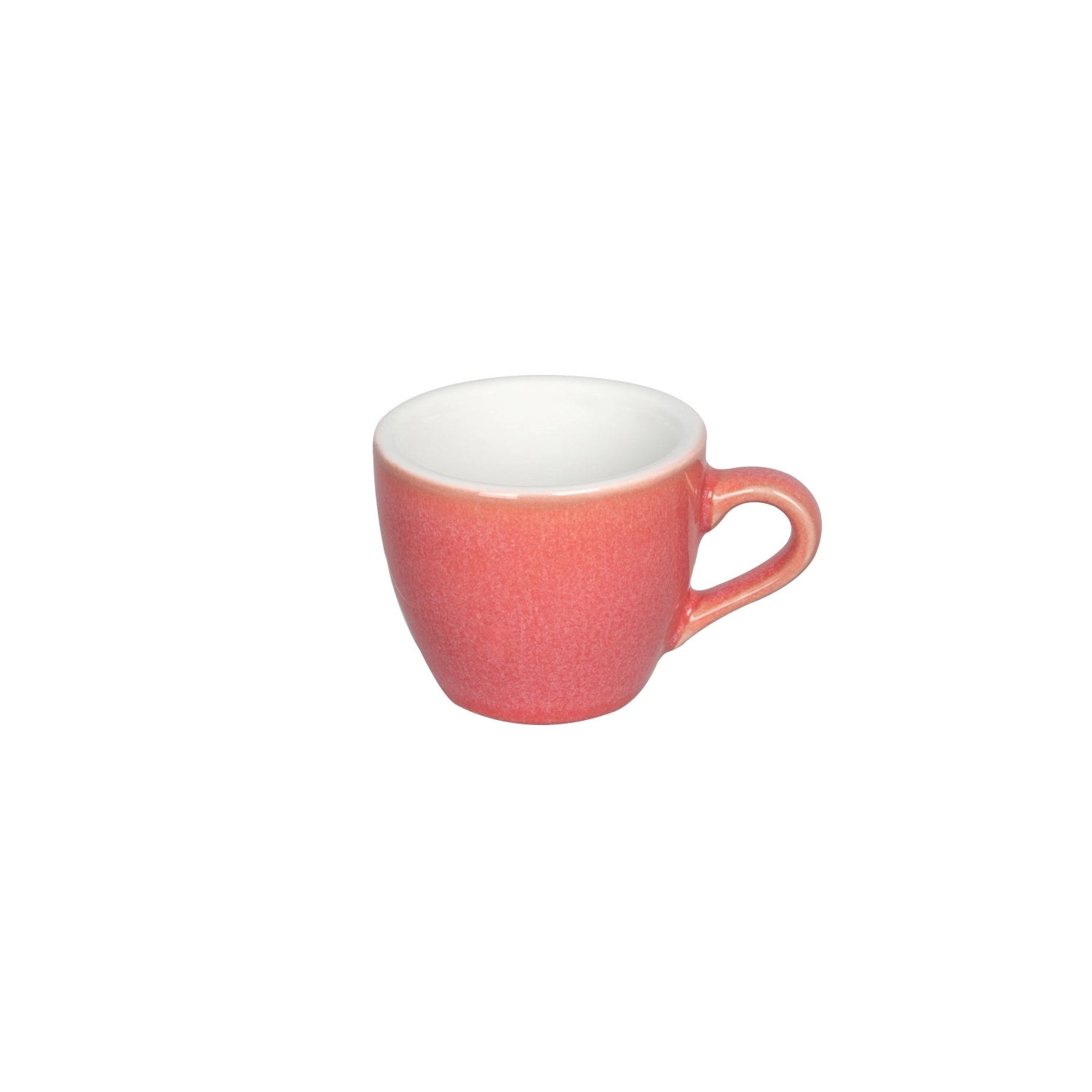 Keramiktasse in Eiform mit Henkel, cremefarben, minimalistisch designt.