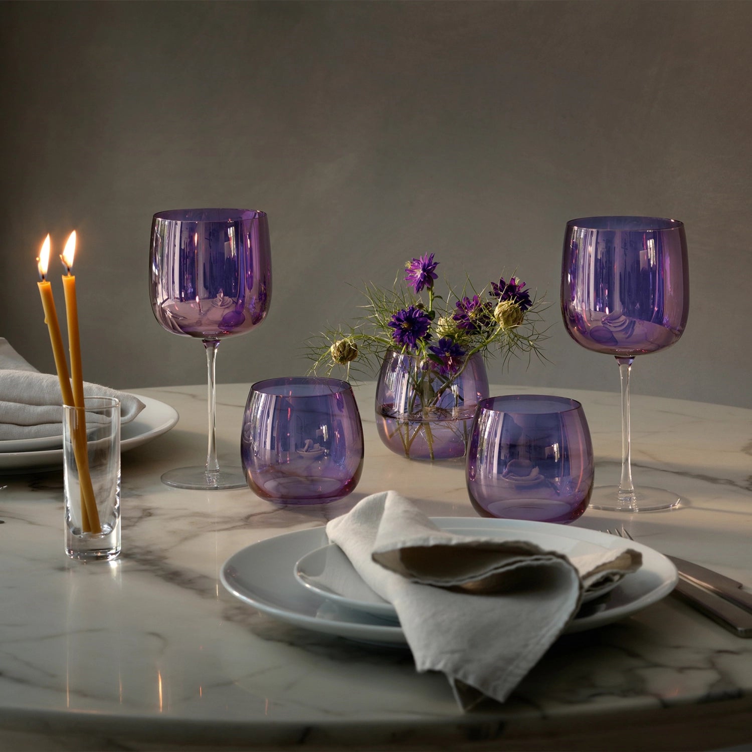 4er Set Aurora Weinglas 450ml - polar-violet