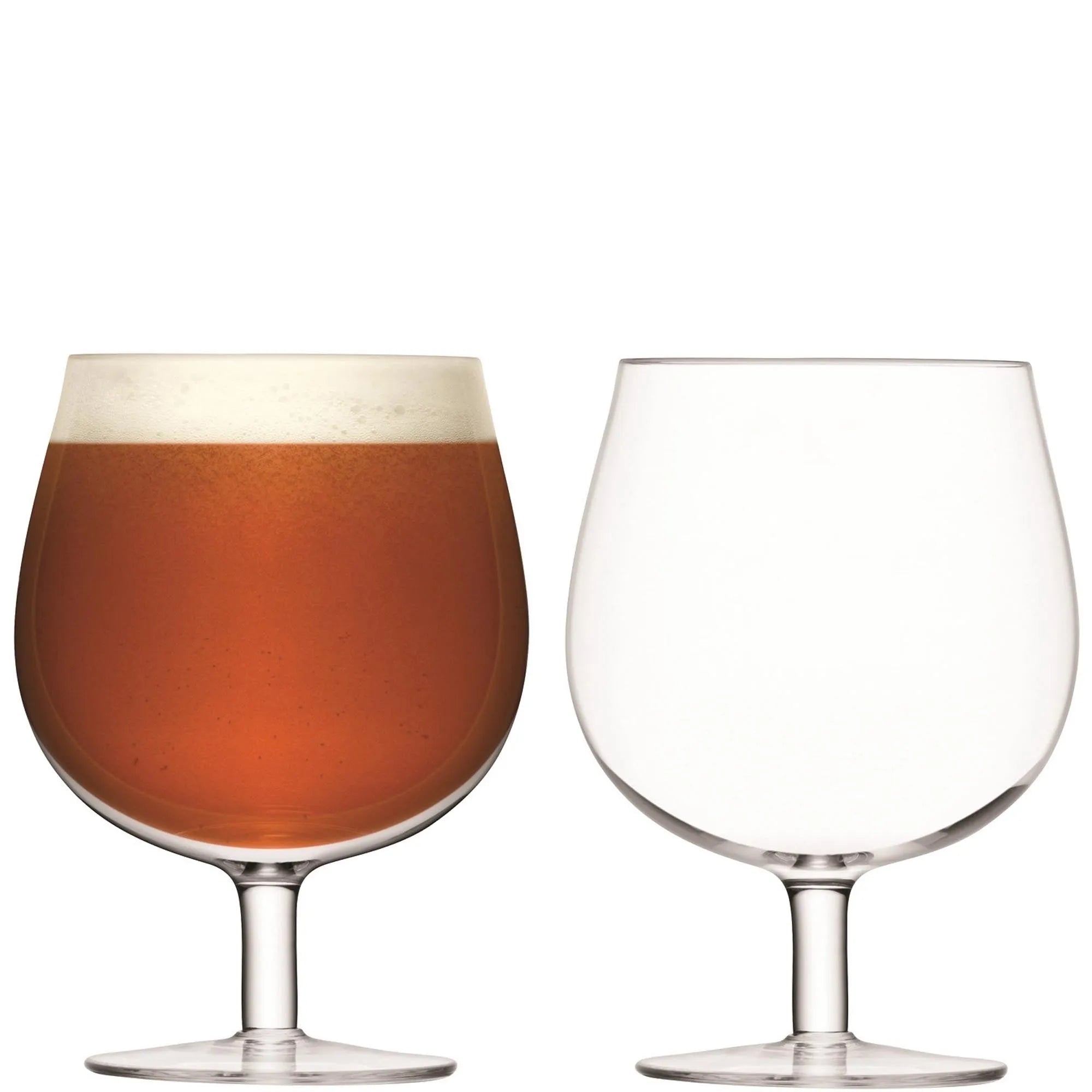 Elegantes 2er Set Biergläser von LSA, 550ml, klar, ideal für Lager & IPAs, robust, spülmaschinenfest, perfektes Bar-Accessoire.