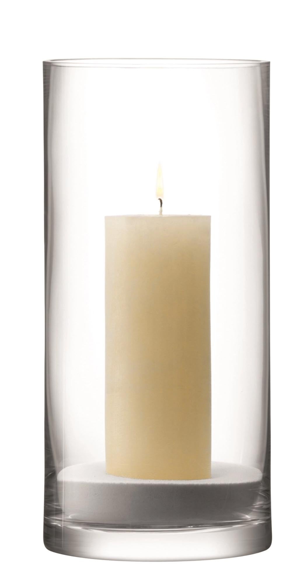 Stilvoller LSA Column Kerzenhalter, 36cm hoch, Ø17cm, aus klarem Glas.
