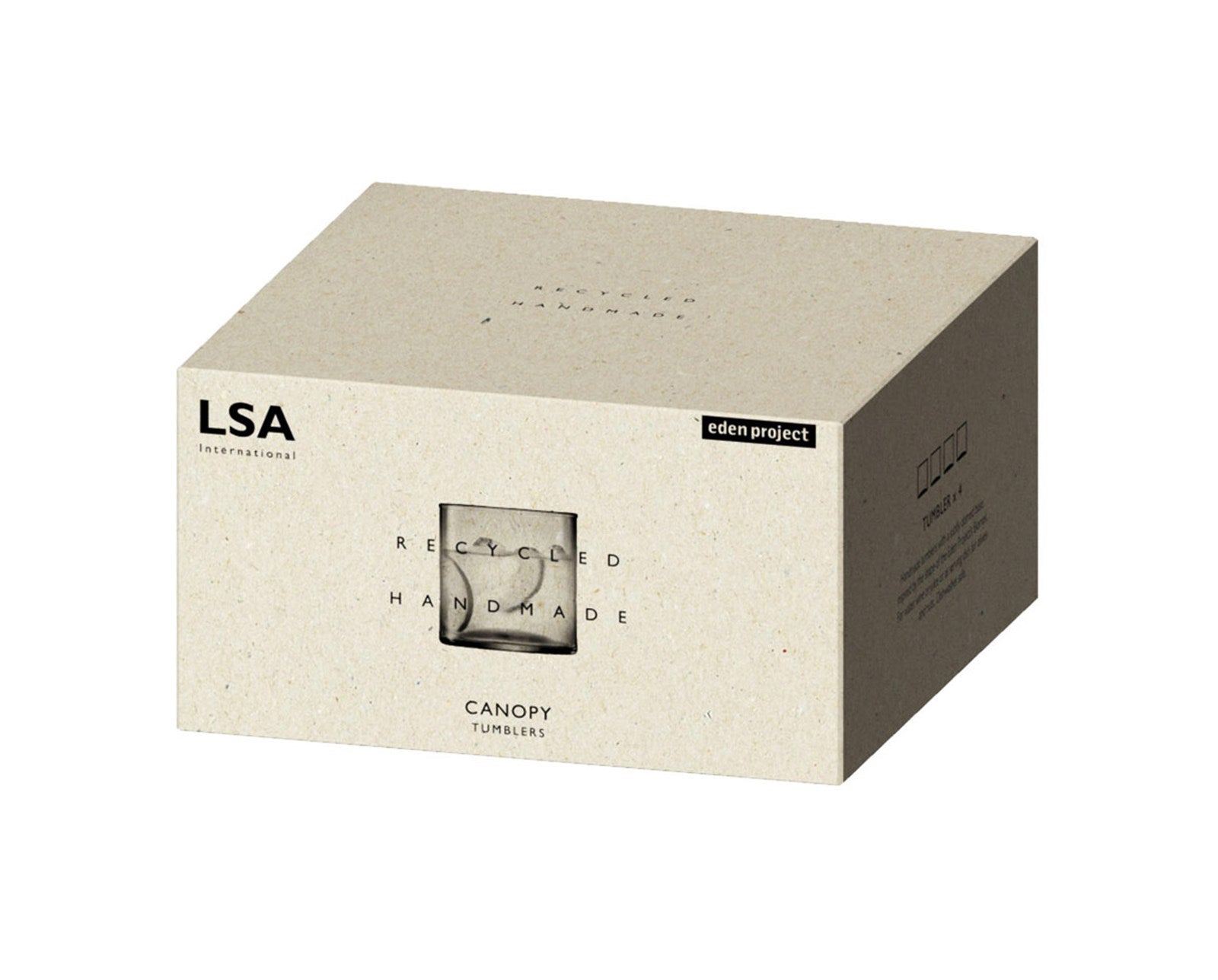 Elegante 270ml Canopy Becher im 4er Set von LSA, ideal für Getränke und besondere Anlässe. Handgefertigtes Glas für ein luxuriöses Erlebnis.