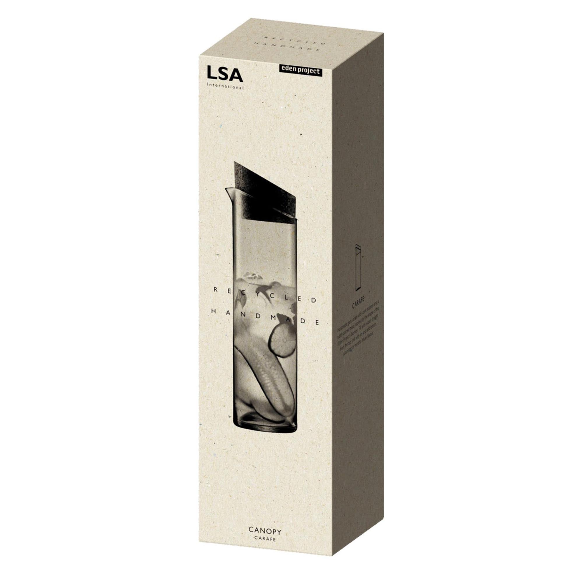 Elegante 1.3L Karaffe aus recyceltem Glas von LSA für stilvolles Servieren.