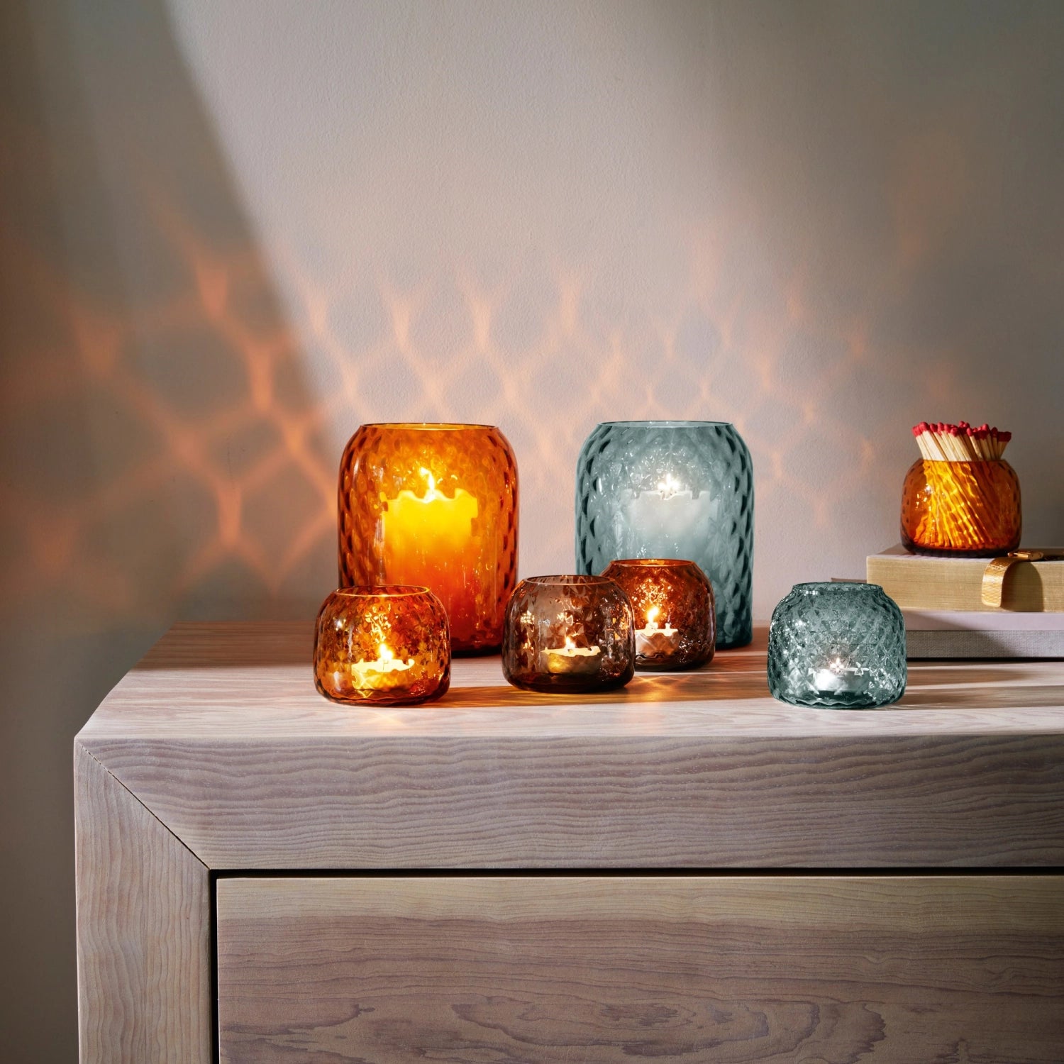 Vaso del supporto per la luce da tè daple H7cm Blu