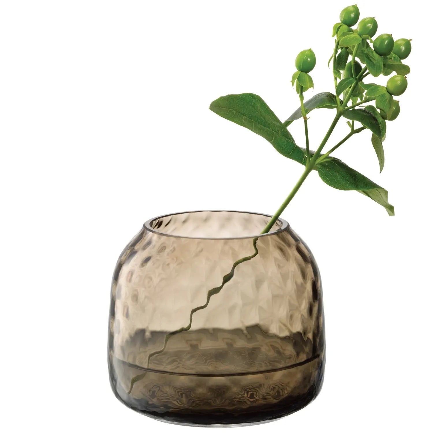 LSA Dapple Vase: 7cm, erdiges Braun für stilvolle Lichtakzente.