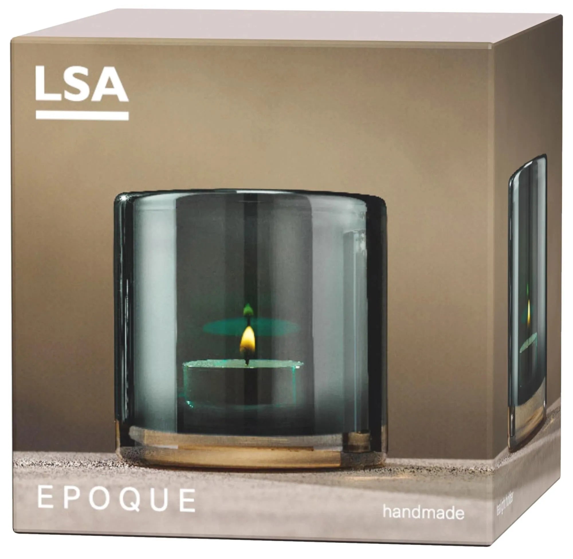 LSA Epoque Teelichthalter: Luxuriöses Pfauenblau, 8.5cm Höhe.