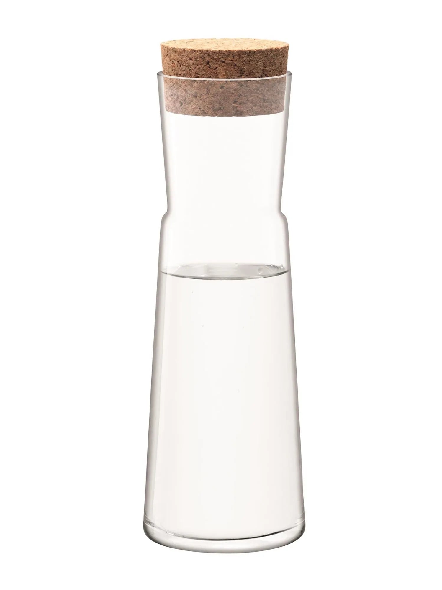 Stilvolle LSA Karaffe 1.35L mit Korkverschluss, transparent.
