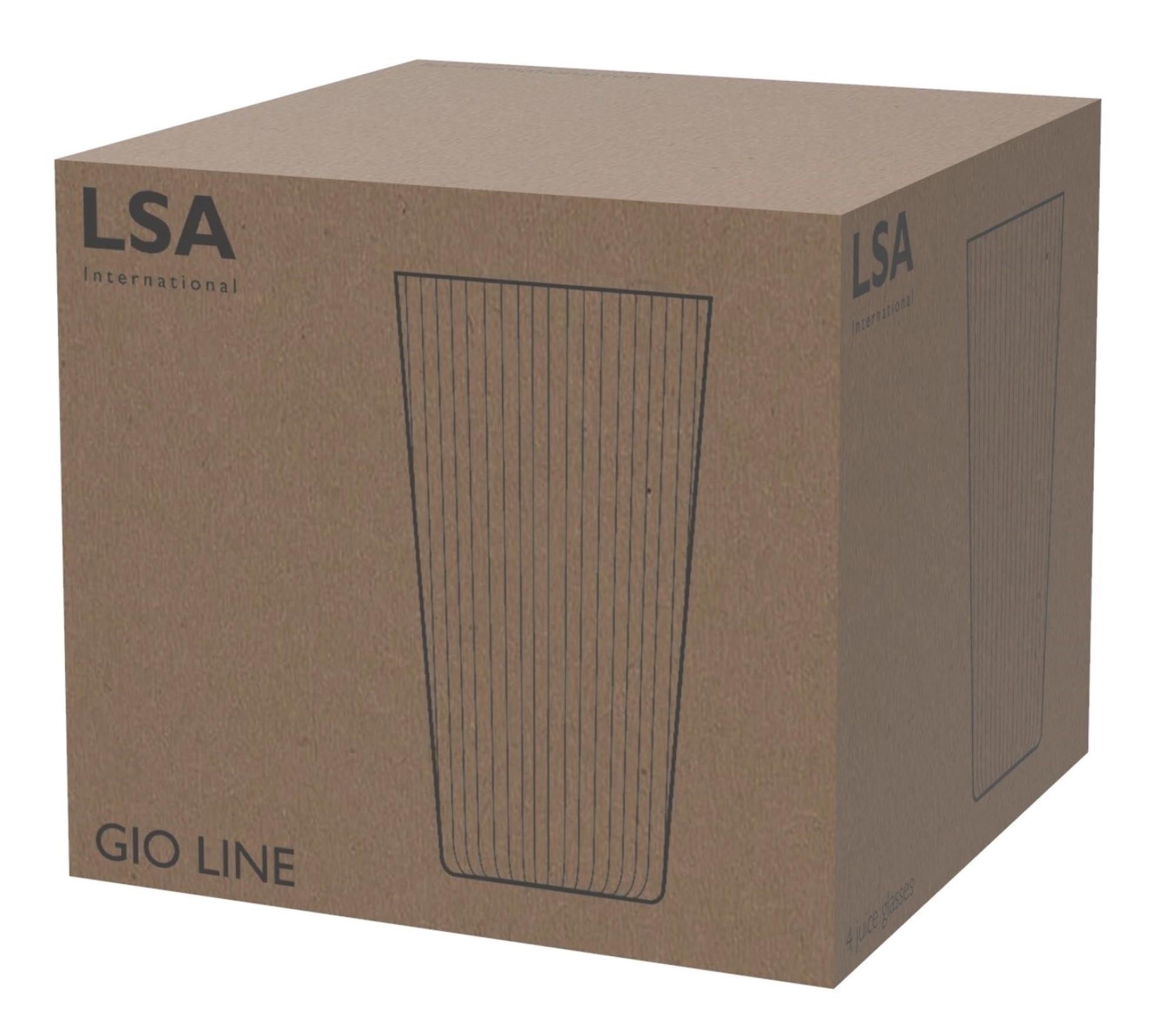 4 Set Gio Line juice glasses large 320ml clear