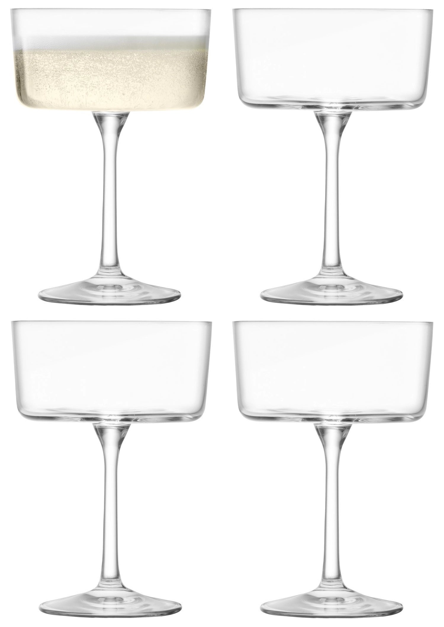 4 Set Gio Champagne/Gerres à cocktails 230 ml Clear