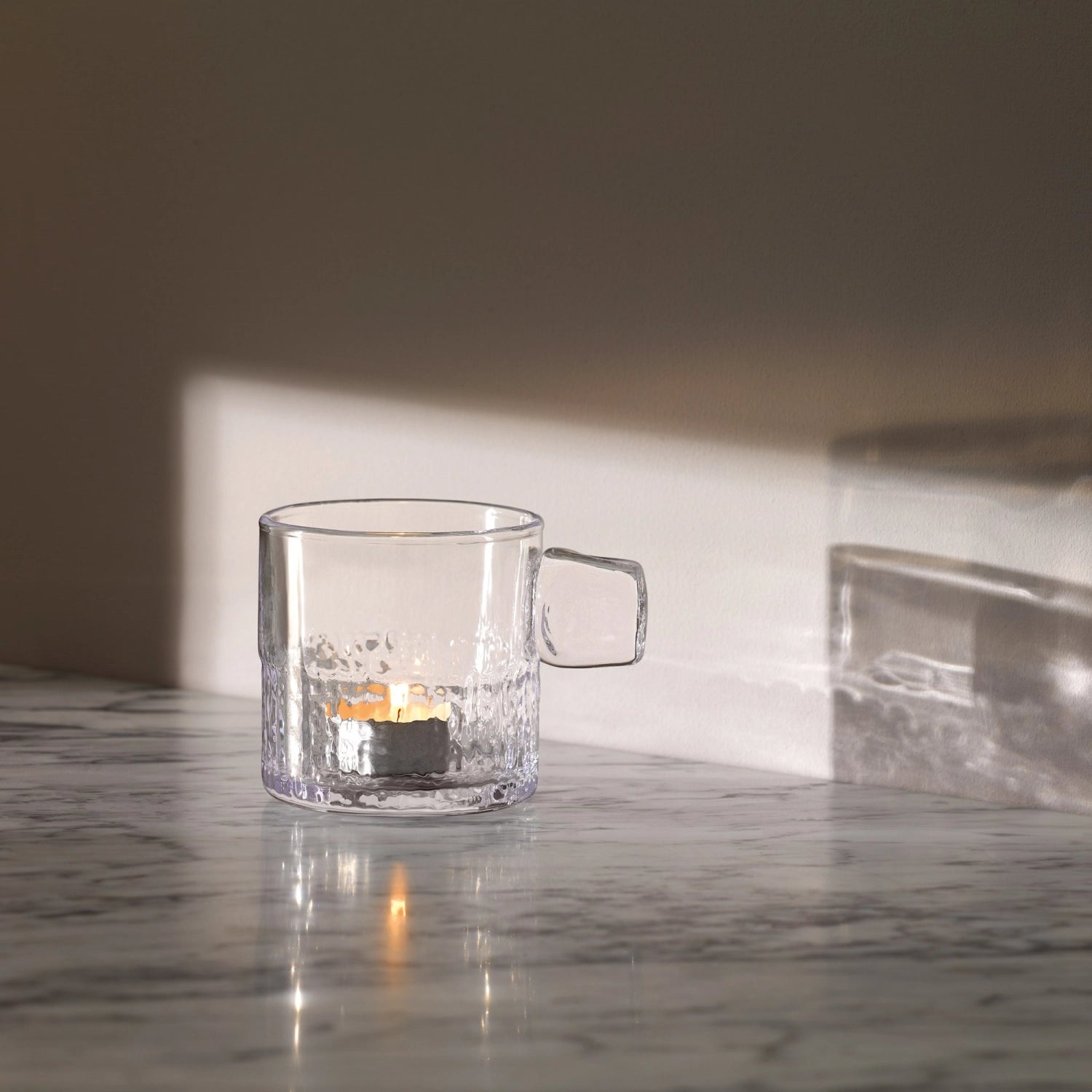 Handle Teelichthalter H9cm - klar - KAQTU Design