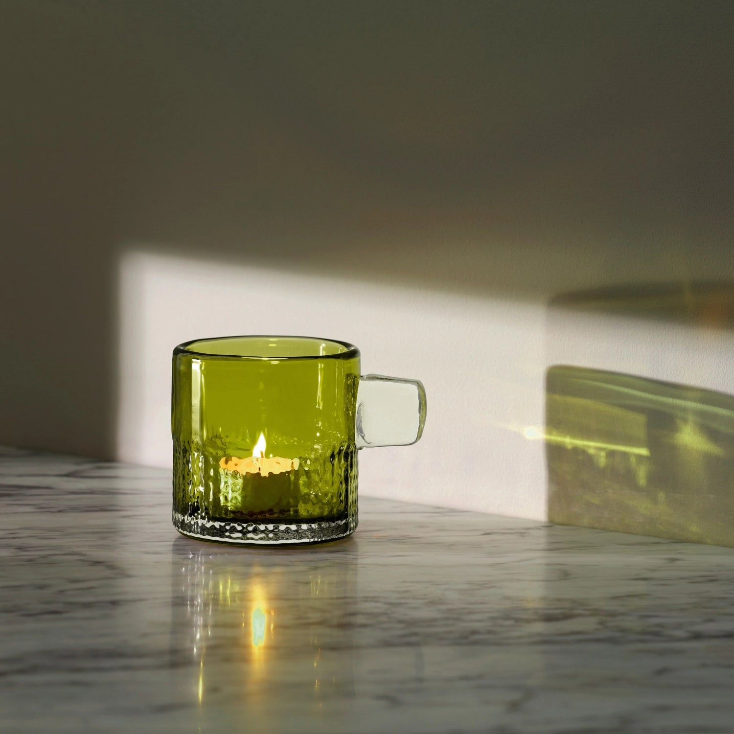 Handle Teelichthalter H9cm - olive - KAQTU Design