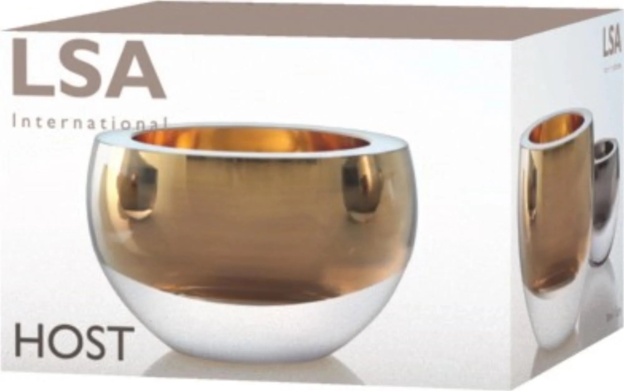 Glänzende LSA Host Schale Ø15cm in Gold für edle Tischdekoration.