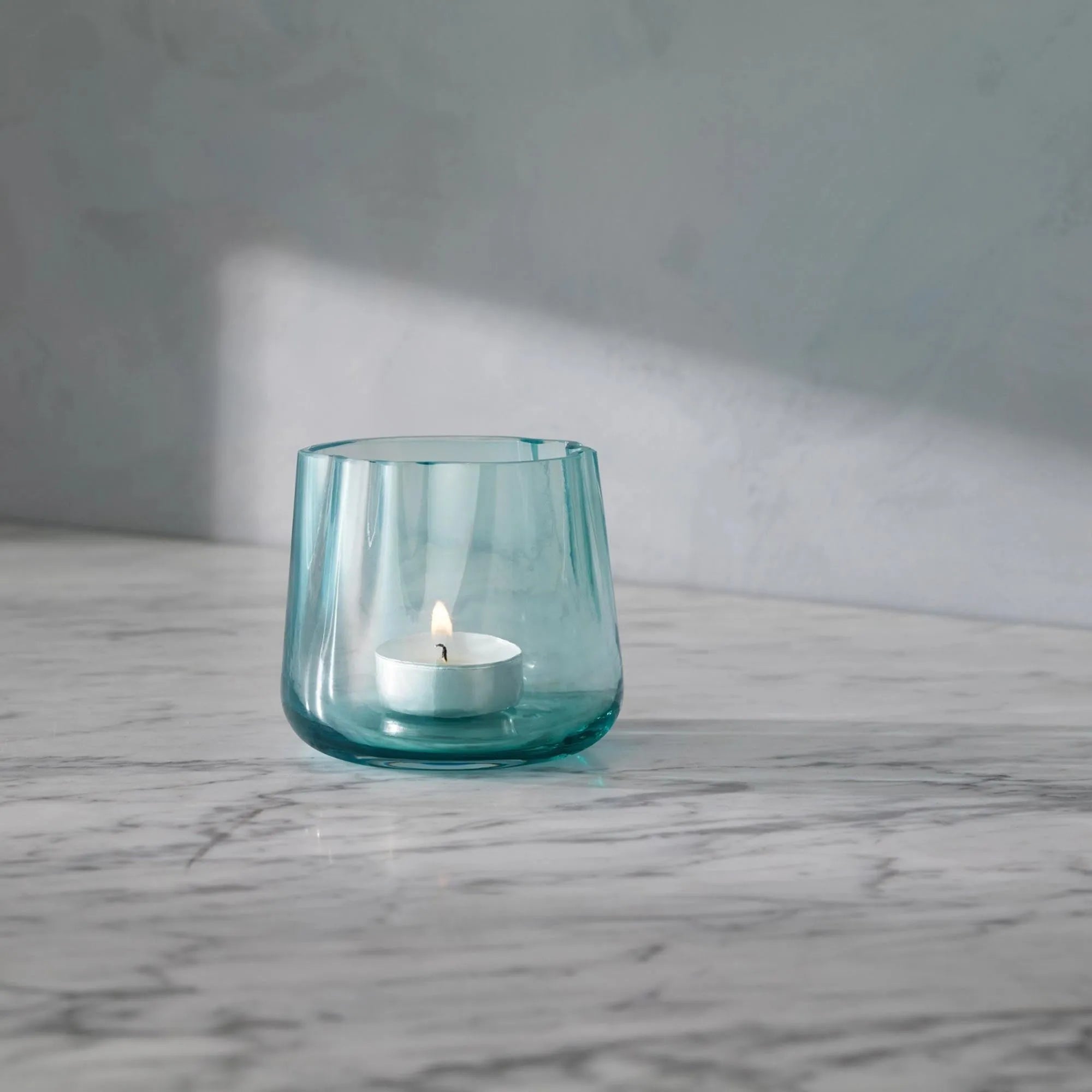 Lagoon Teelichthalter/Vase H8cm in Meeresgrün von LSA – maritimes Flair.