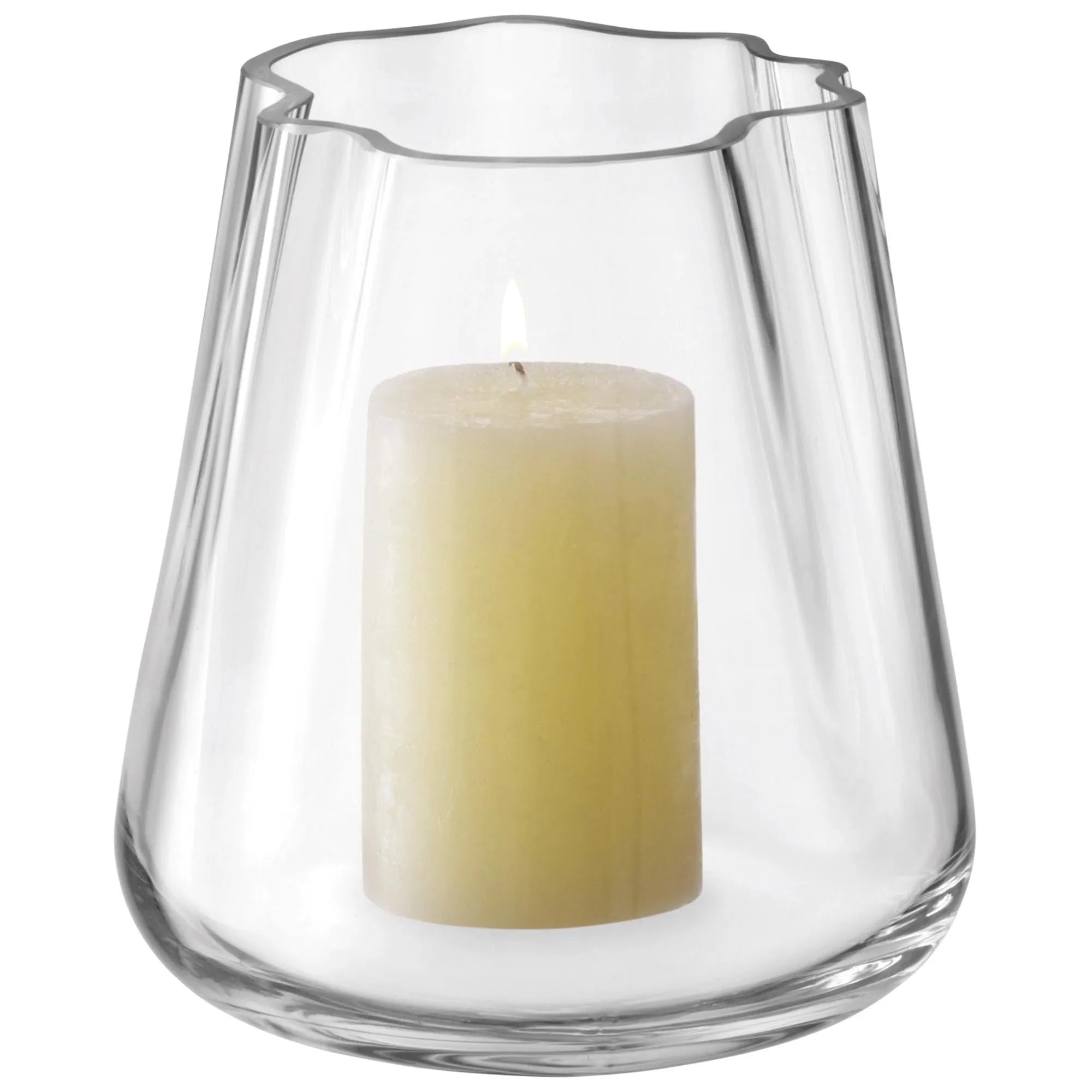 LSA Lagoon: Vielseitige Vase/Laterne, 18,5 cm, aus klarem Glas.