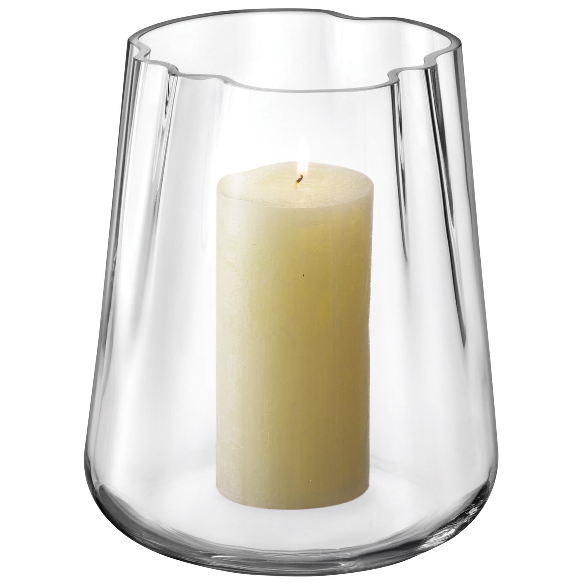 Elegante LSA Lagoon Vase/Laterne, 24 cm, aus transparentem Glas.