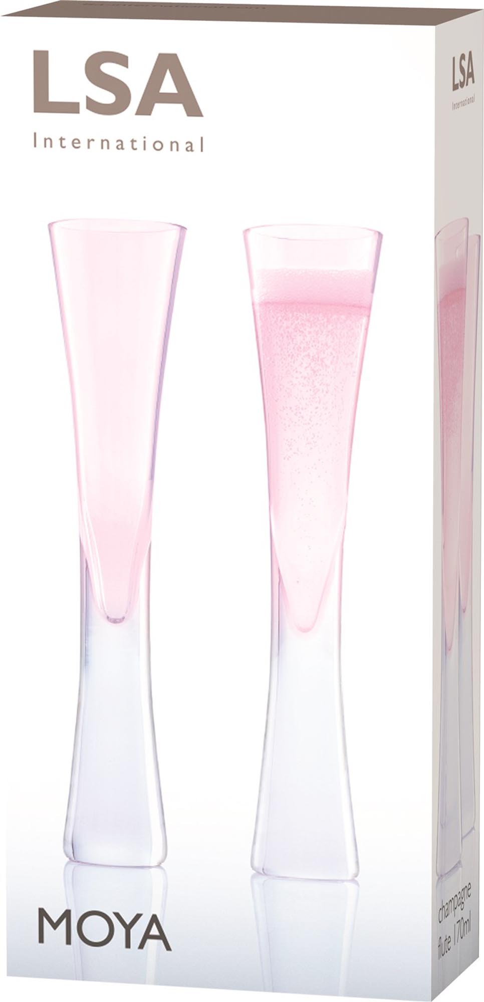 2 set moya champagne flauto - 170 ml rosa chiaro