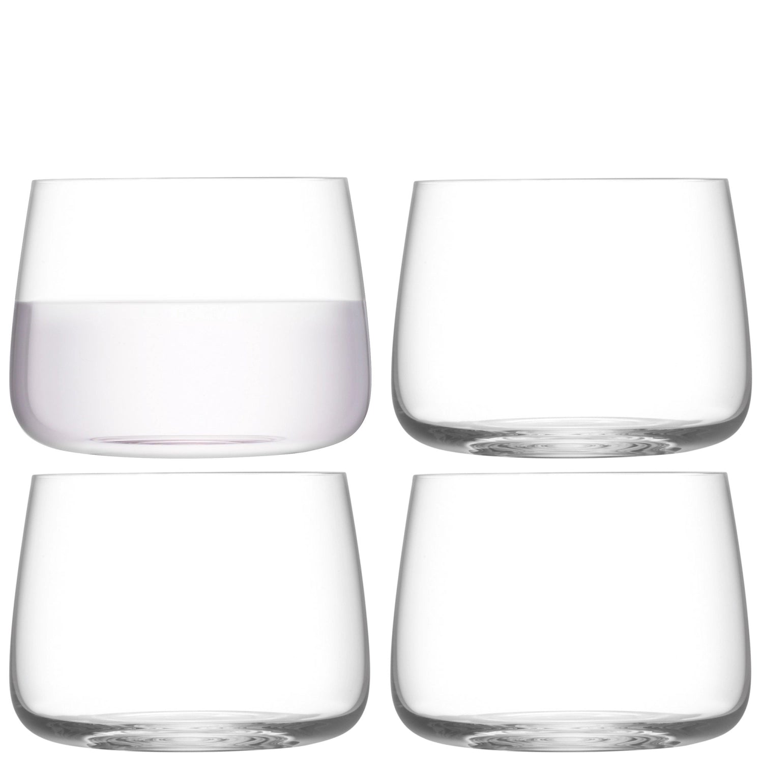 4 Set Metropolitan STEMELless Glass 360ml Clear