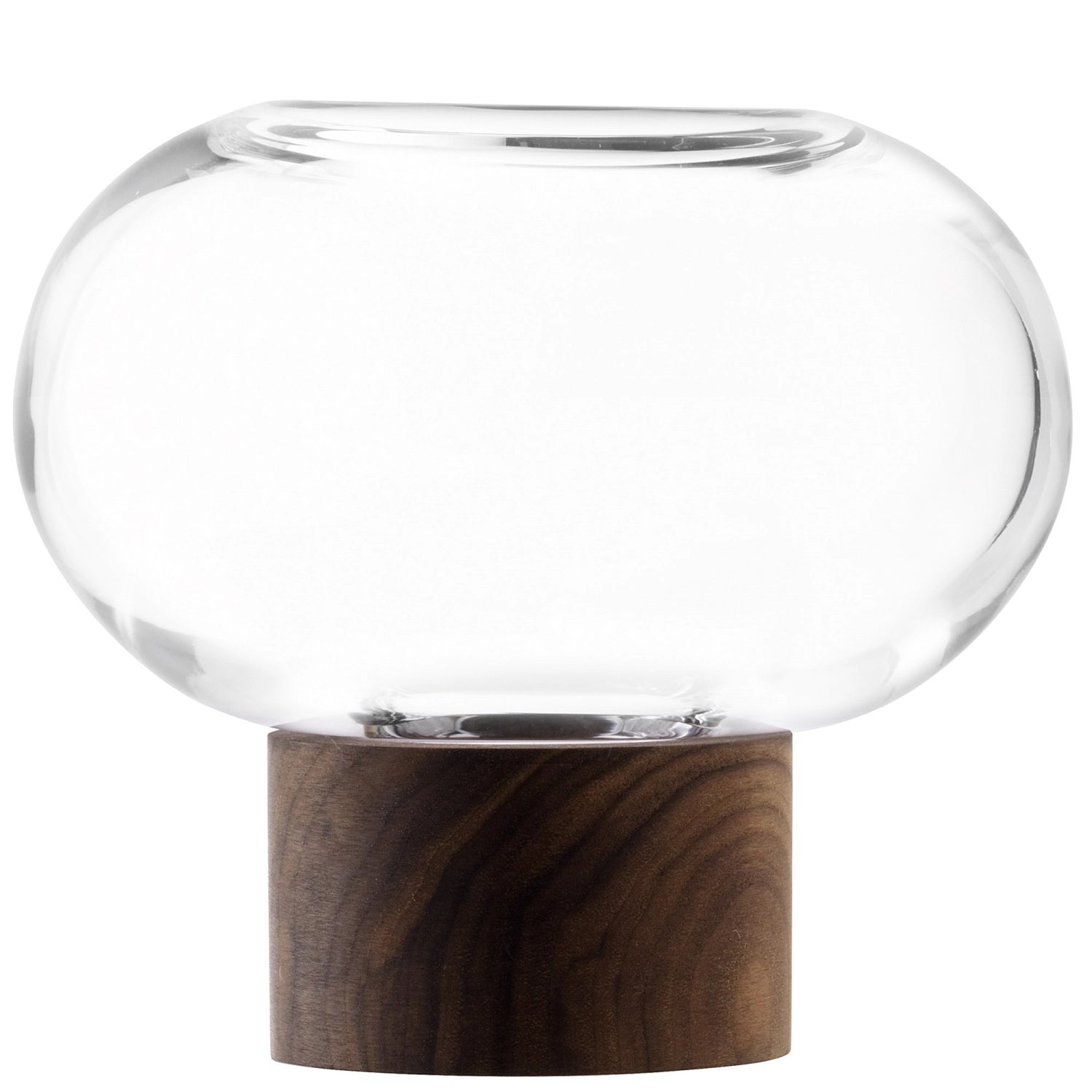 Oblate Vase Ø15cm, H13.5cm - klar walnuss - KAQTU Design